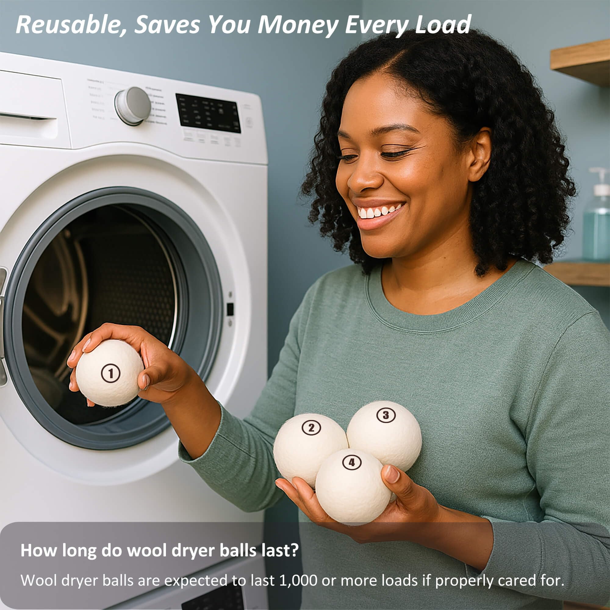 Wool Dryer Balls Laundry (6 Count)