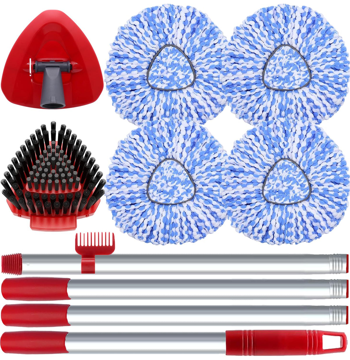 Spin Mop Head and Brush Replacement Compatible with O Cedar RinseClean 2