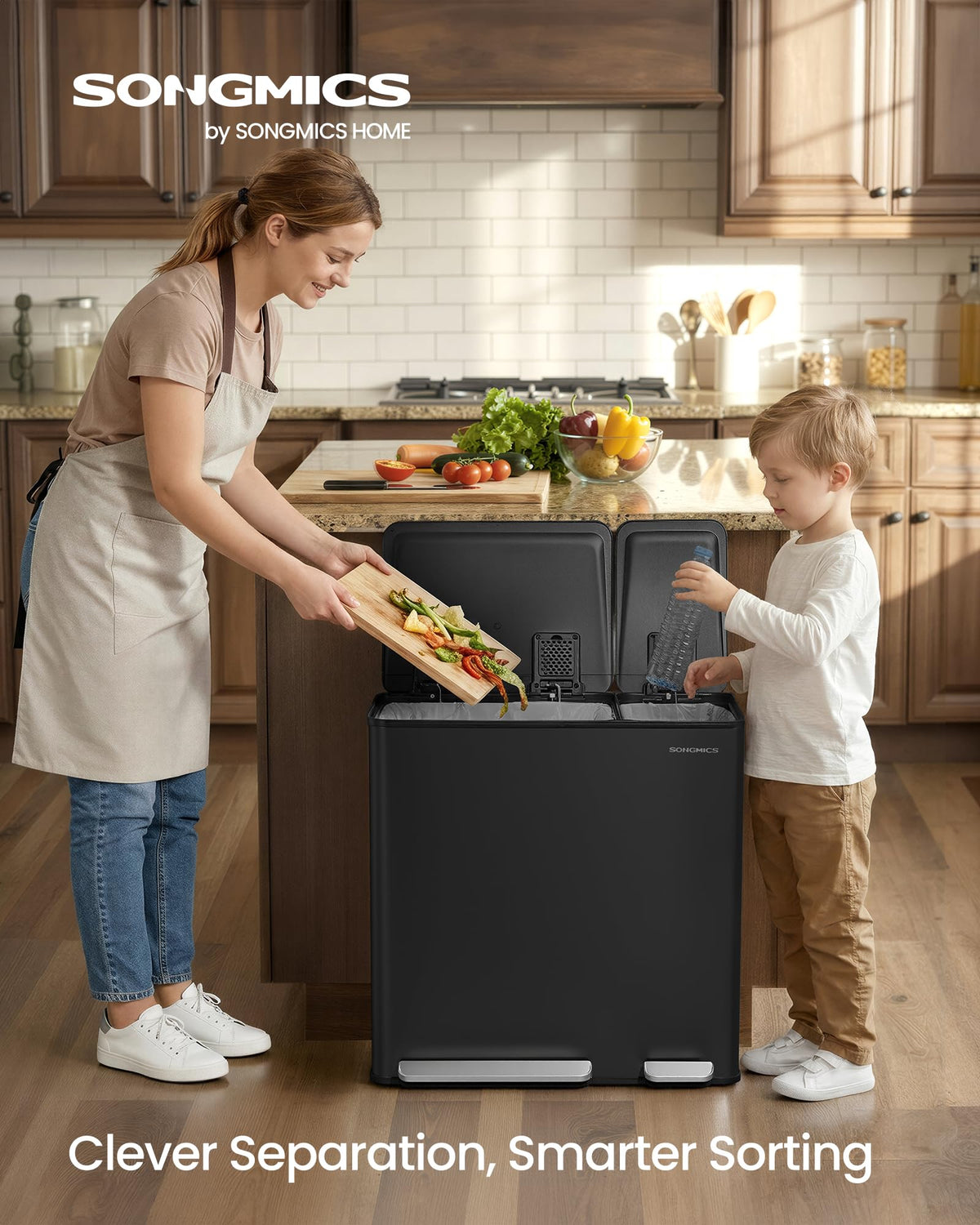 Kitchen Dual Trash Can
