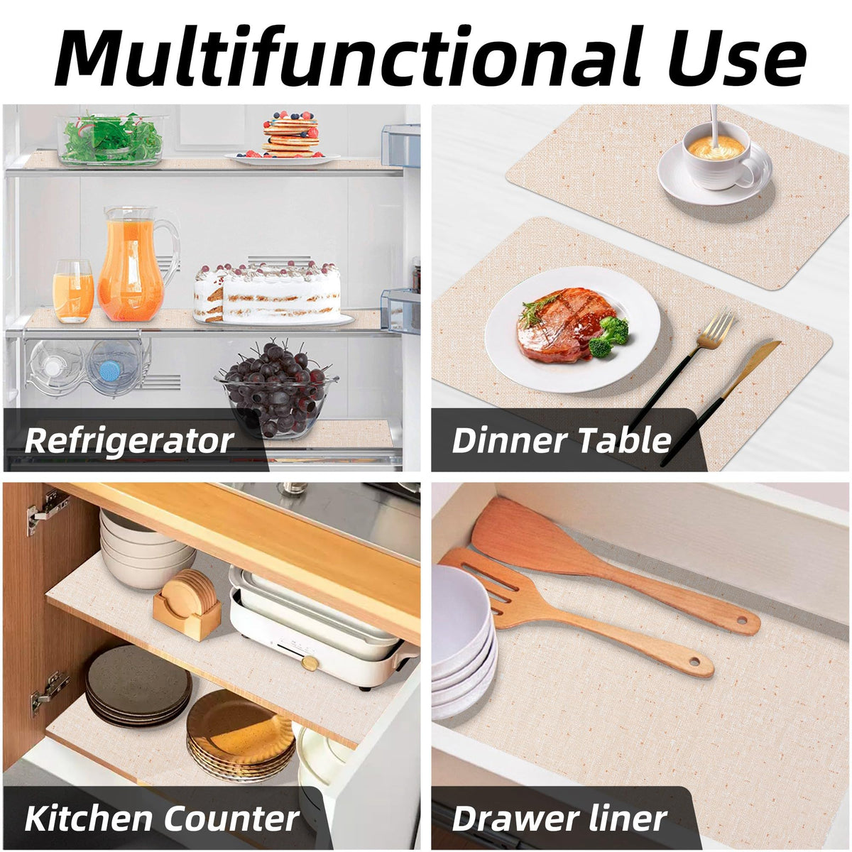 Bulk Shelf Liner 18" W x 192" L Cupboard Liner Shelving Paper for Cabinets and Drawers Pantry Shelf Liners for Kitchen Cabinets Non