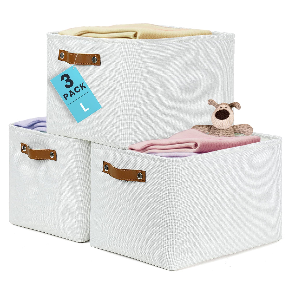 15x11in Canvas Storage Baskets 3 Pack (3 Count)