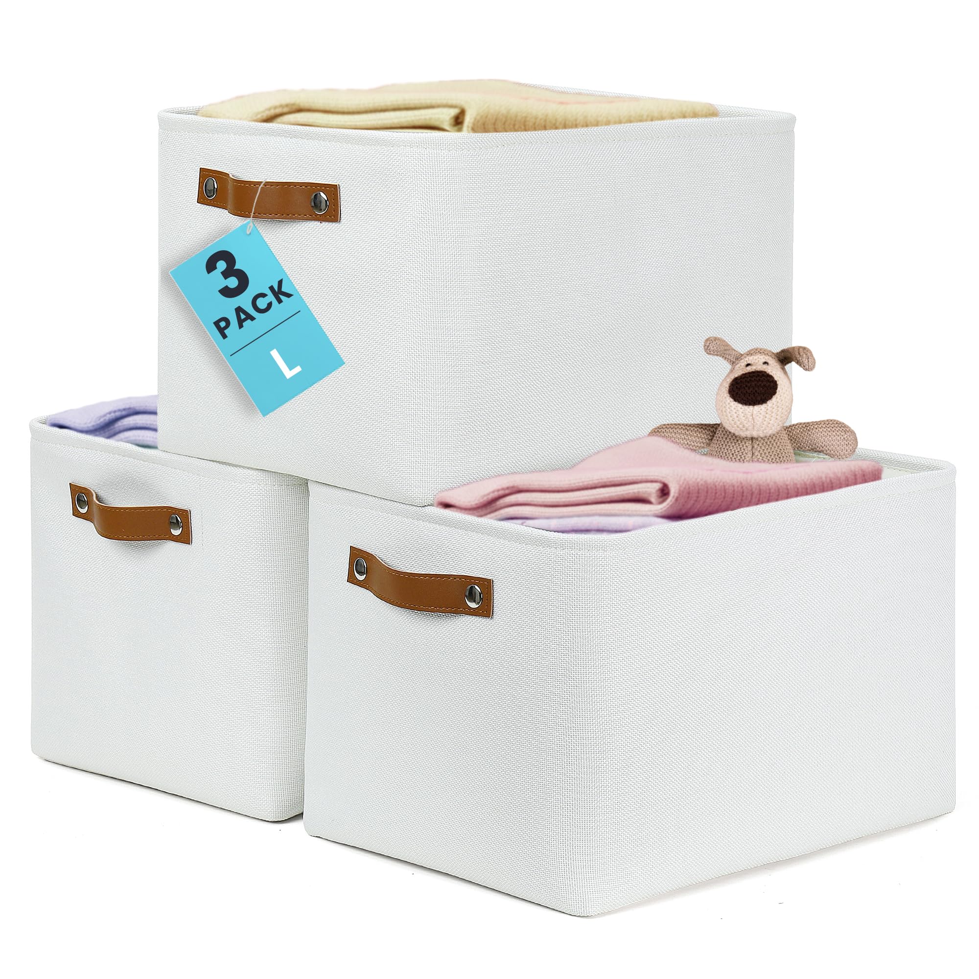 15x11in Canvas Storage Baskets 3 Pack (3 Count)