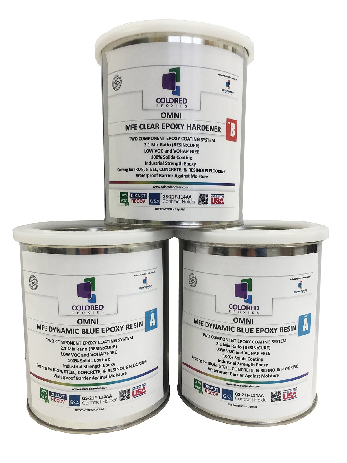 DB0001 Dynamic Blue Epoxy Resin Coating Made with Beautiful and Vibrant Pigments (96 Fl Oz)