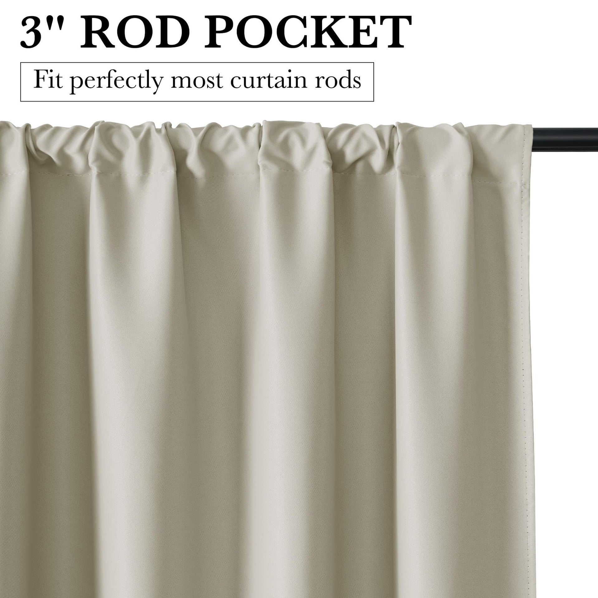 Bedroom Blackout Curtains 63 inches Long (2 Count)