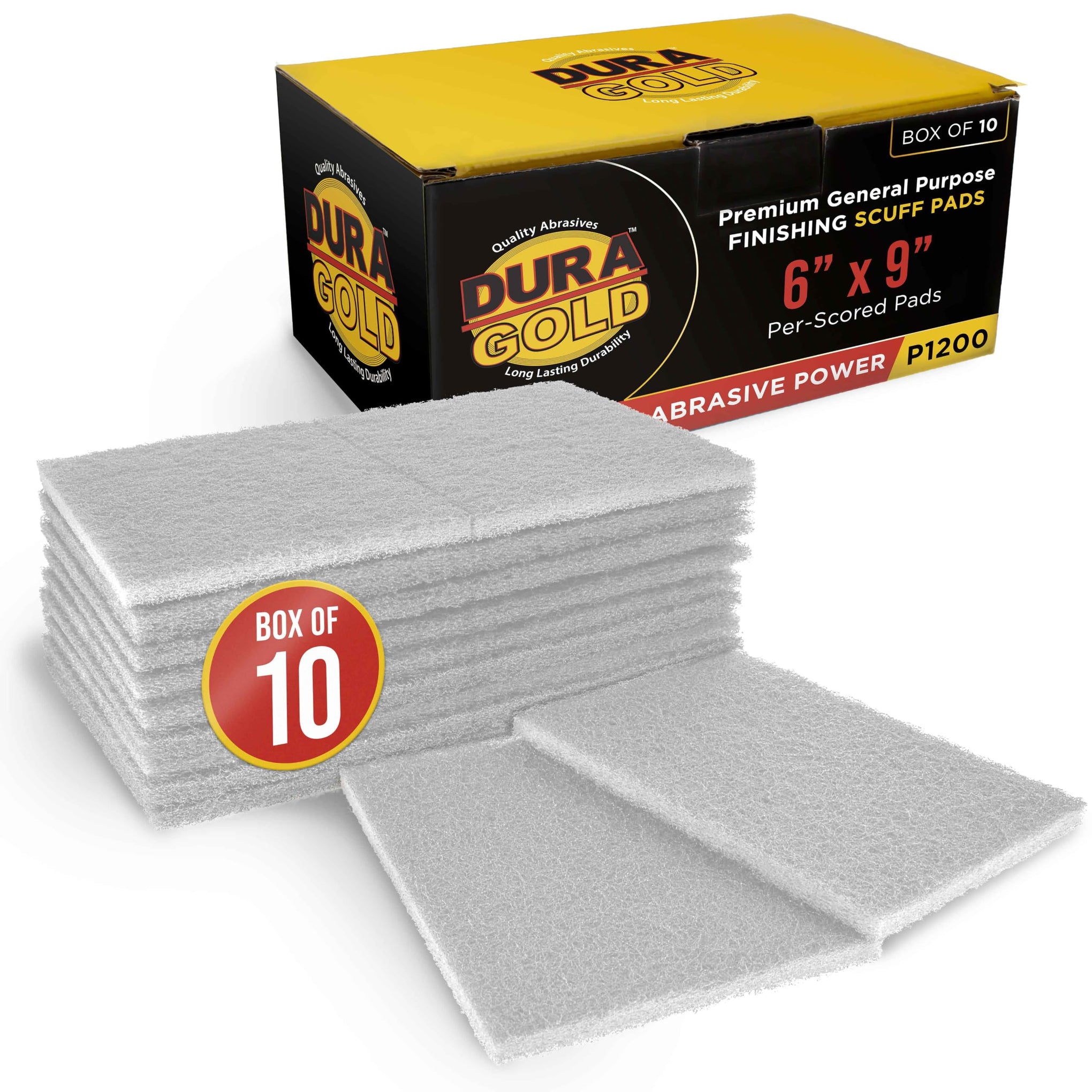 Premium 6" x 9" White Light Duty Scuff Pads (10 Count)