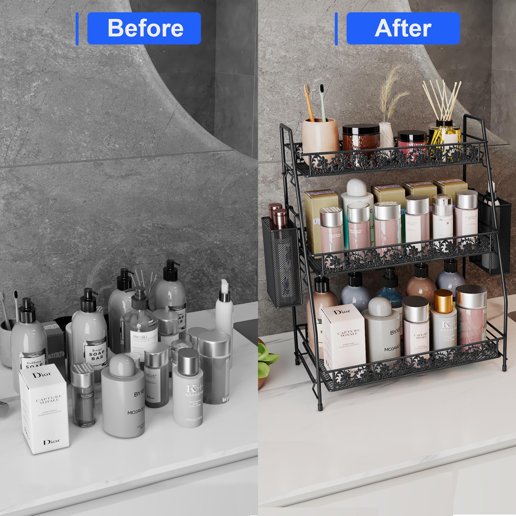 3 Tier Shelf Storage Rack Organizer for Countertop Spice Racks