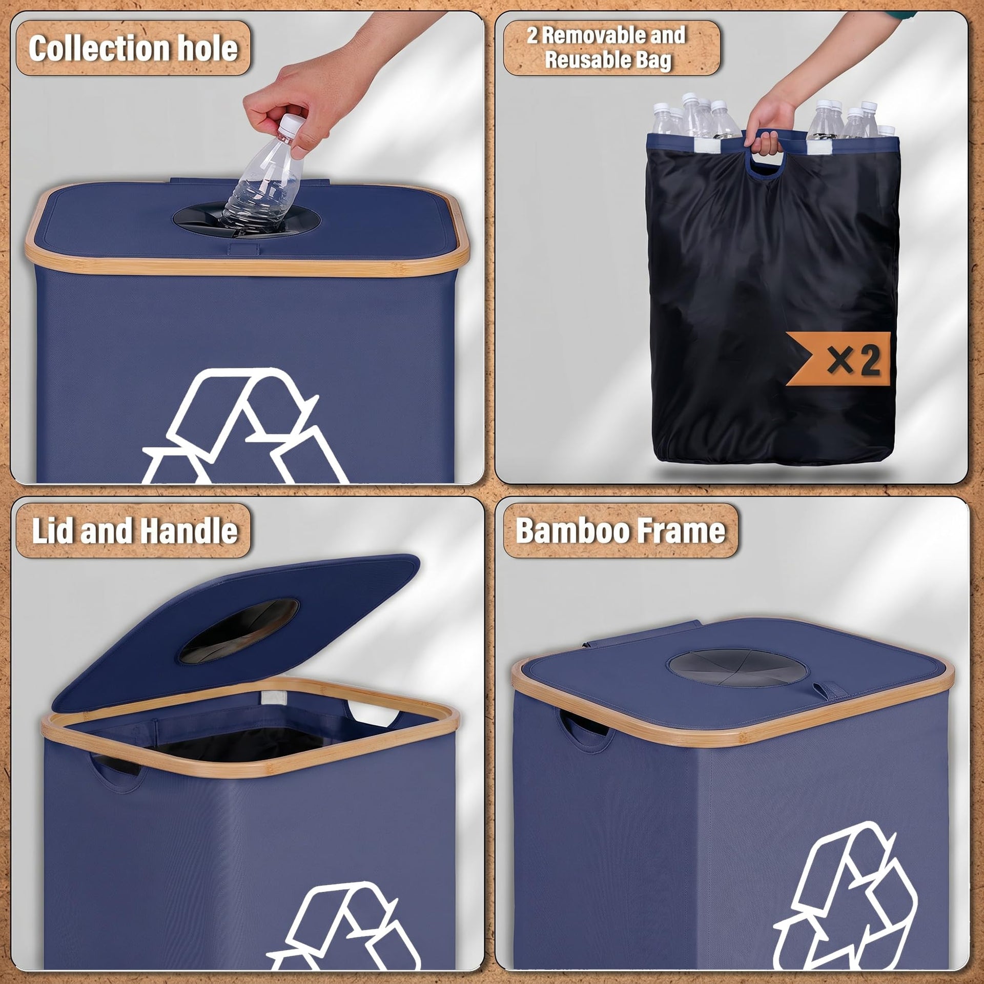 Recycling Bin for Kitchen 26 Gallon