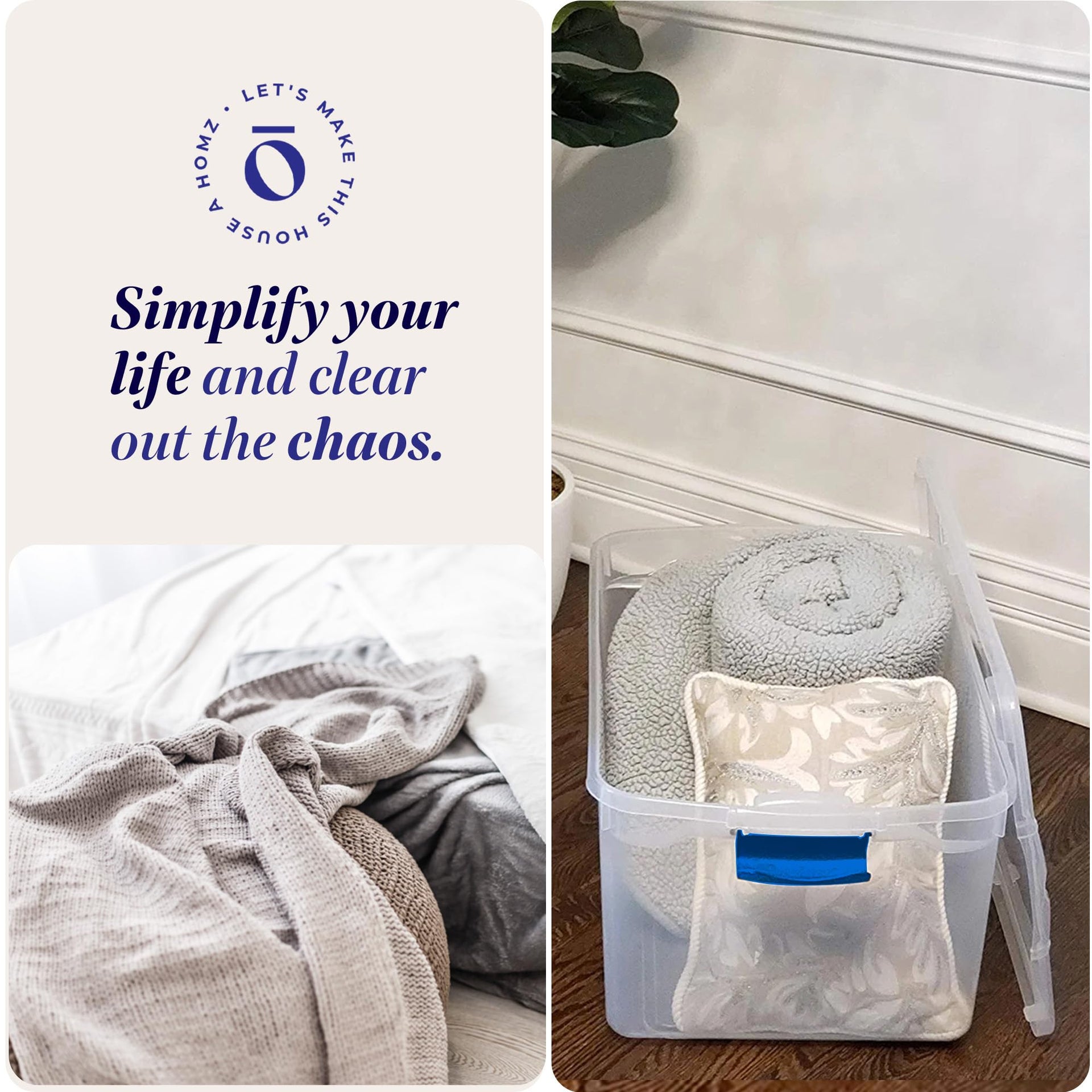 Clear Plastic Storage Bins w (2 Count)