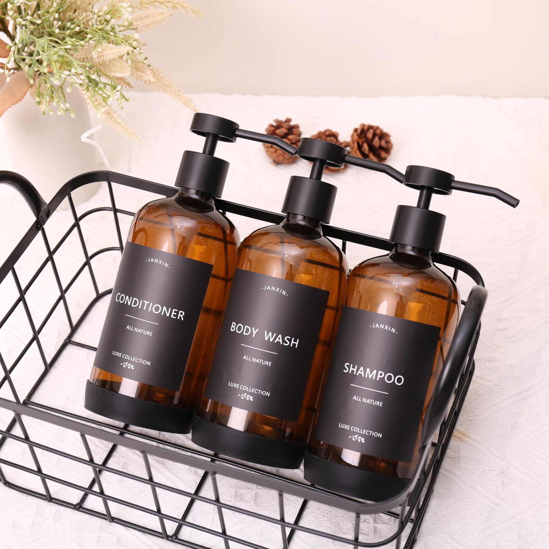 Shampoo and Conditioner Dispenser Set of 3