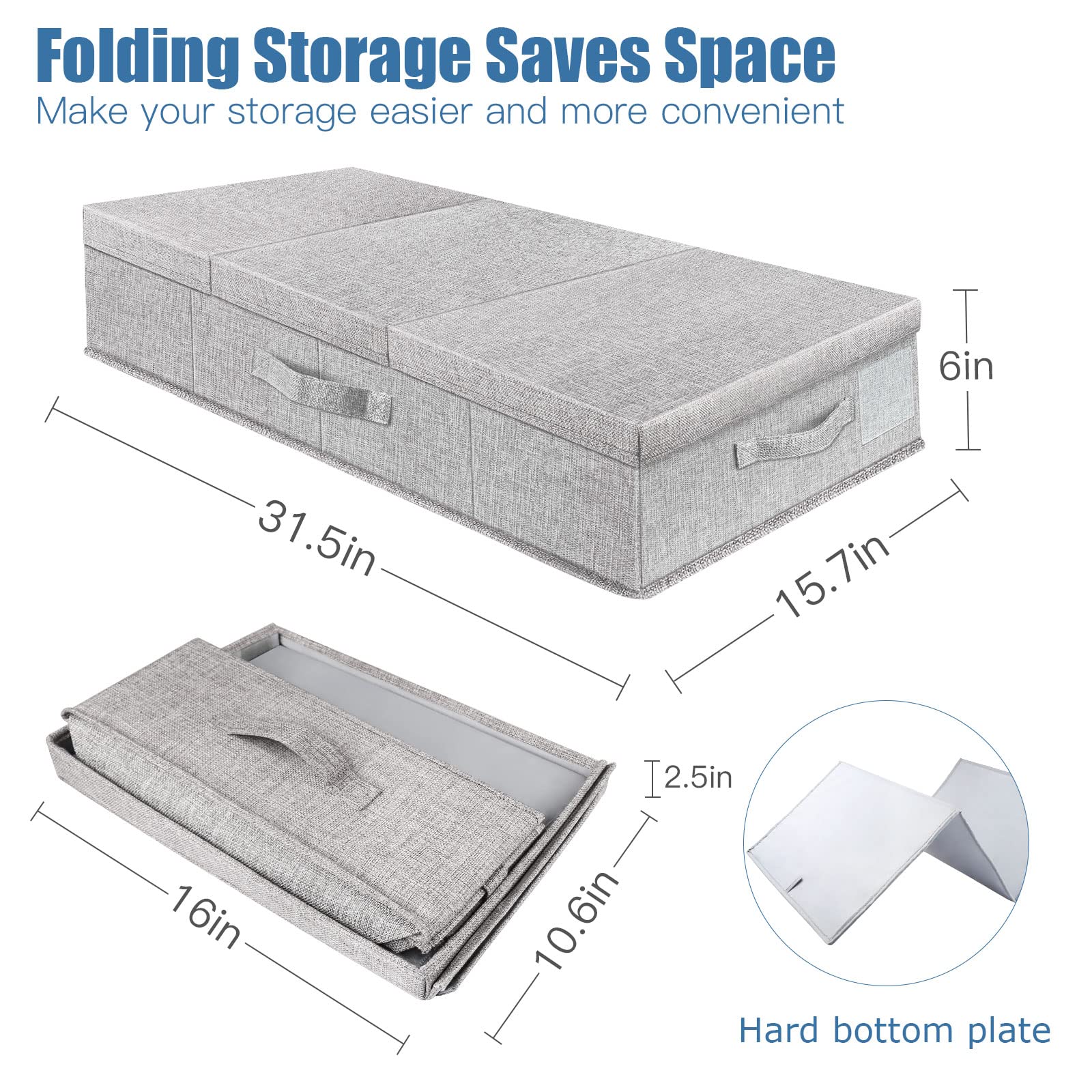 2Pack Large Underbed Storage Containers Bin with Lids