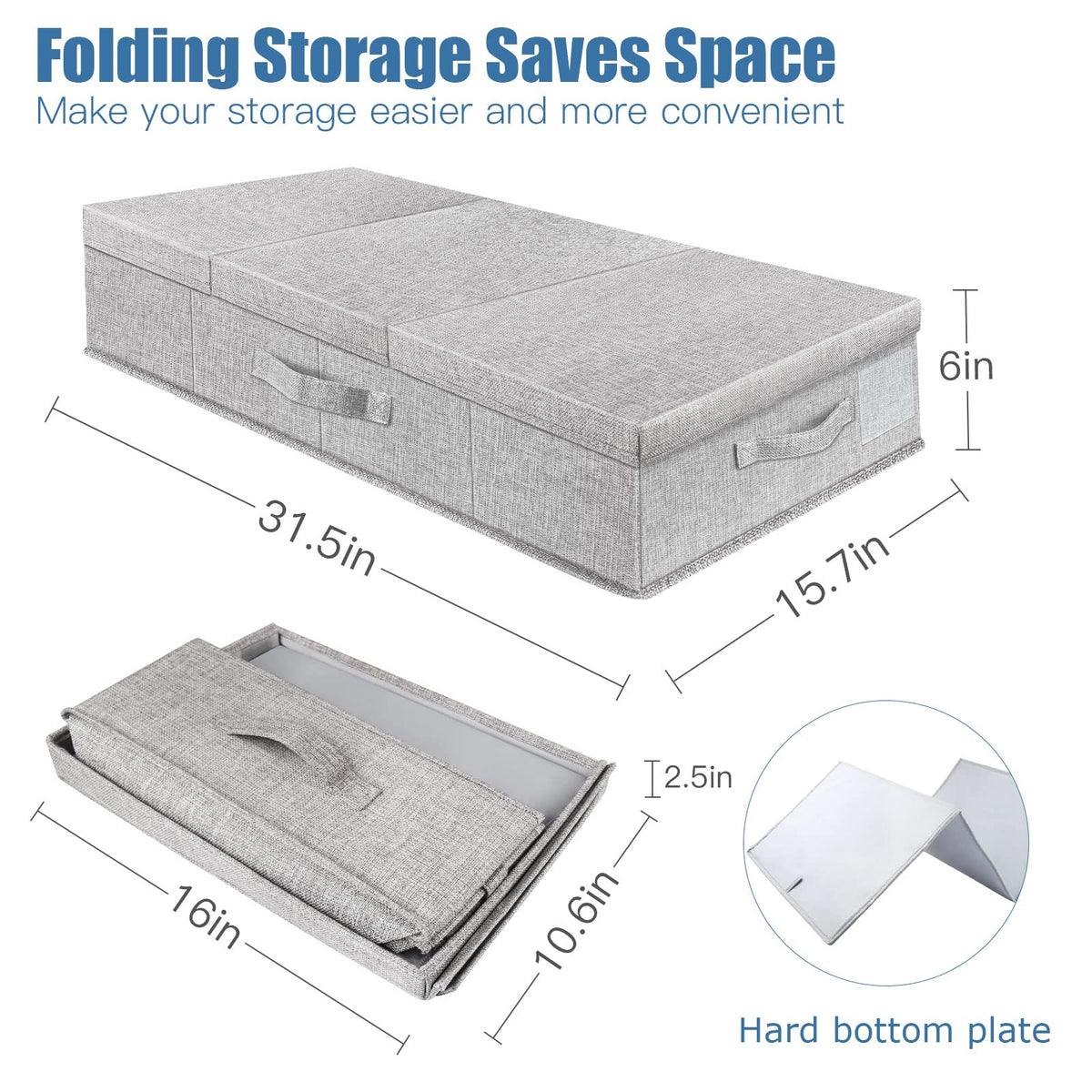 2Pack Large Underbed Storage Containers Bin with Lids