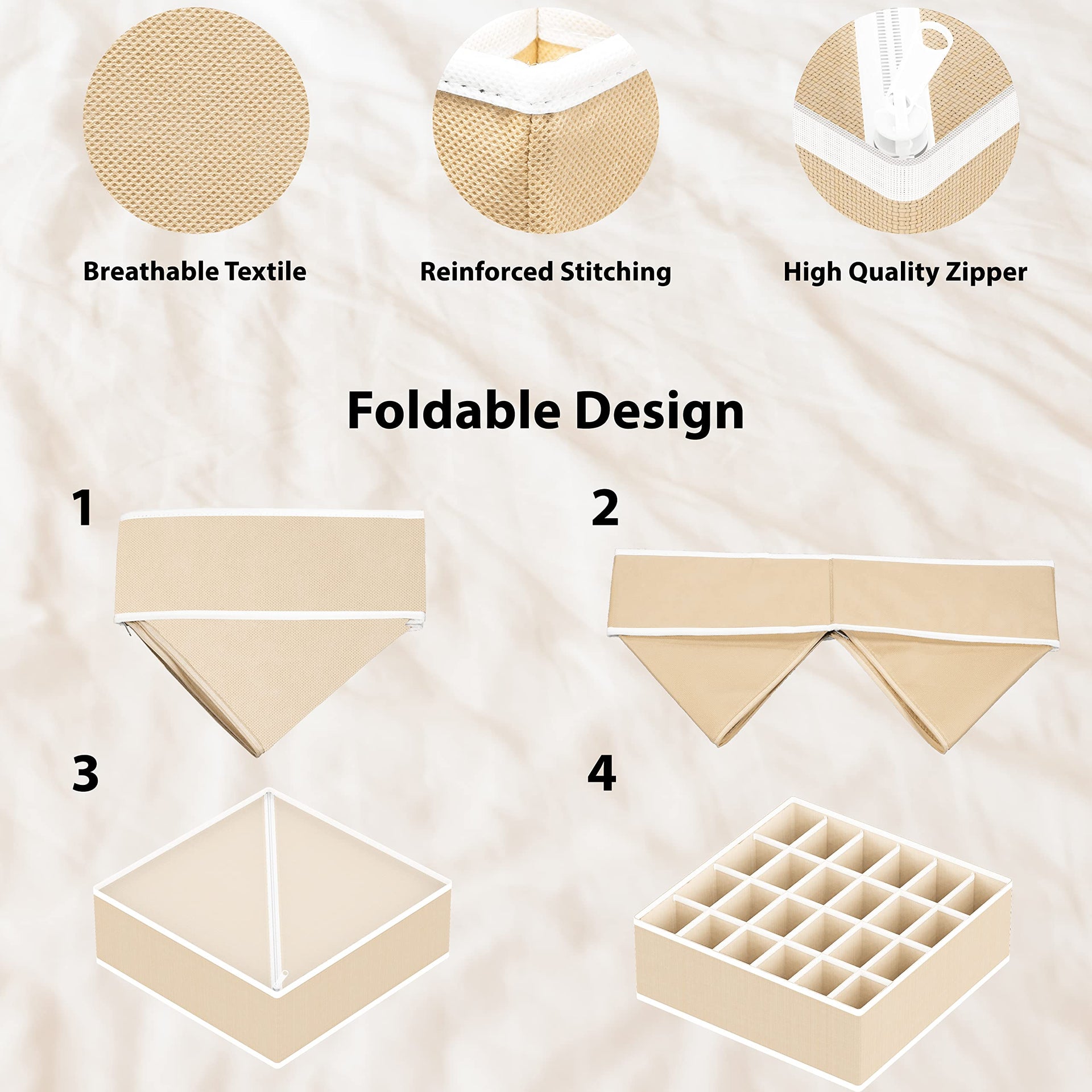 4 Pack Drawer Organizer Set for Underwear (4 Count)