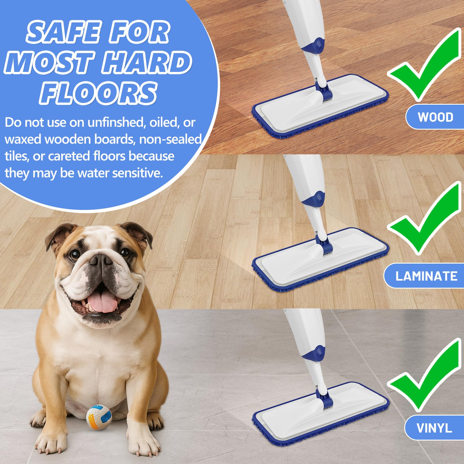 Microfiber Flat Mop with Sprayer