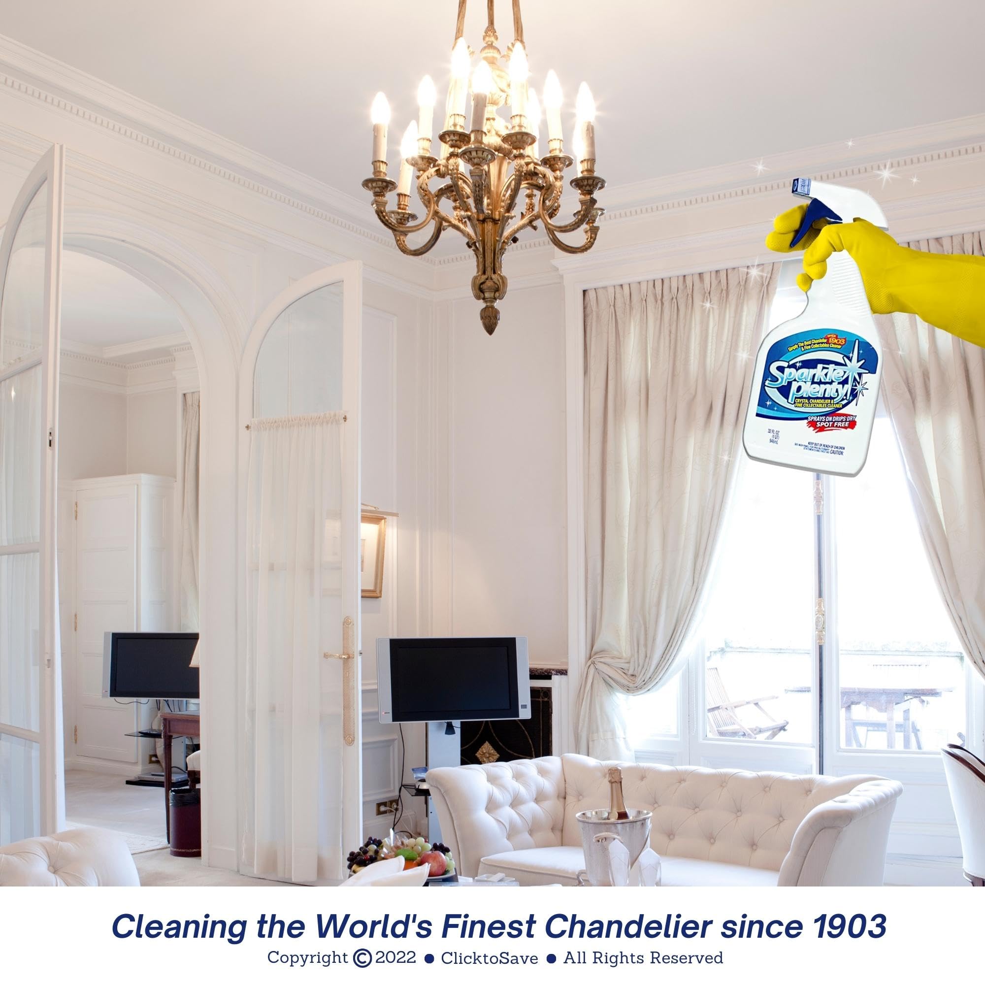 Sparkle Plenty Chandelier Cleaner Drip Dry Spray No Wipe (64 Fl Oz)