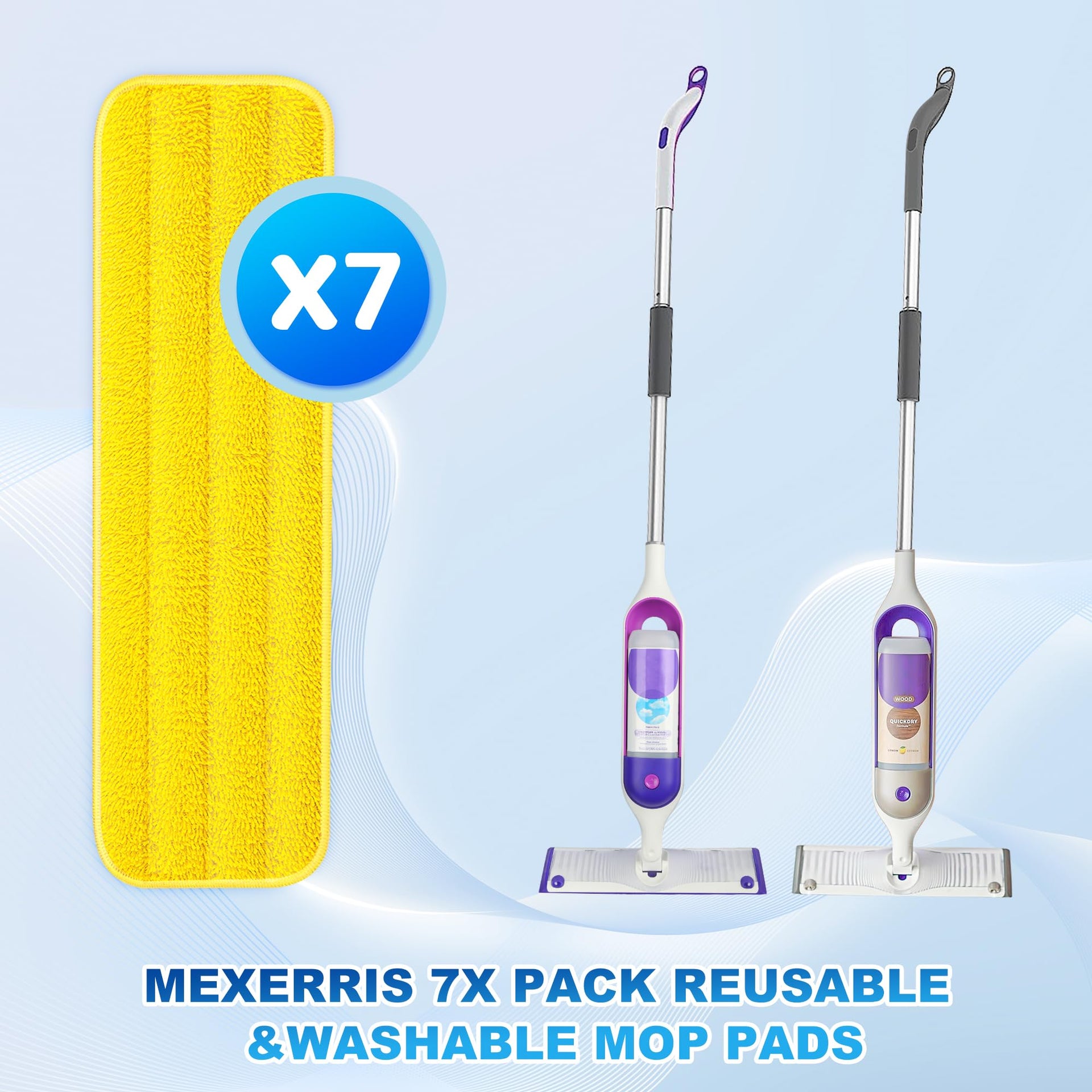 7 Pack Washable Mop Pads for Swiffer PowerMop (7 Count)