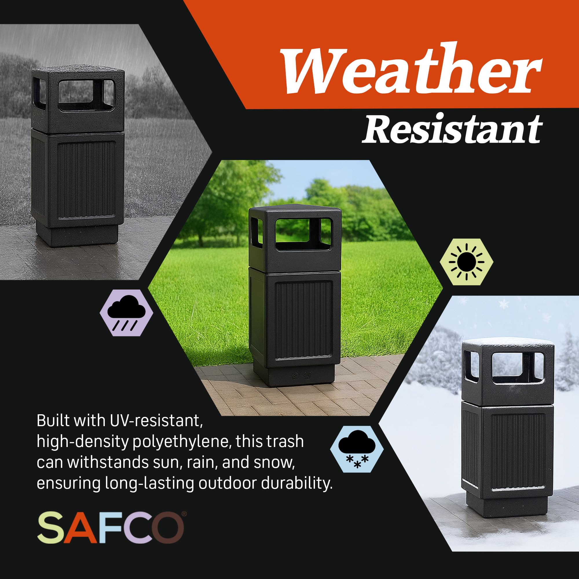 Canmeleon Recessed Panel Indoor Outdoor Trash Can