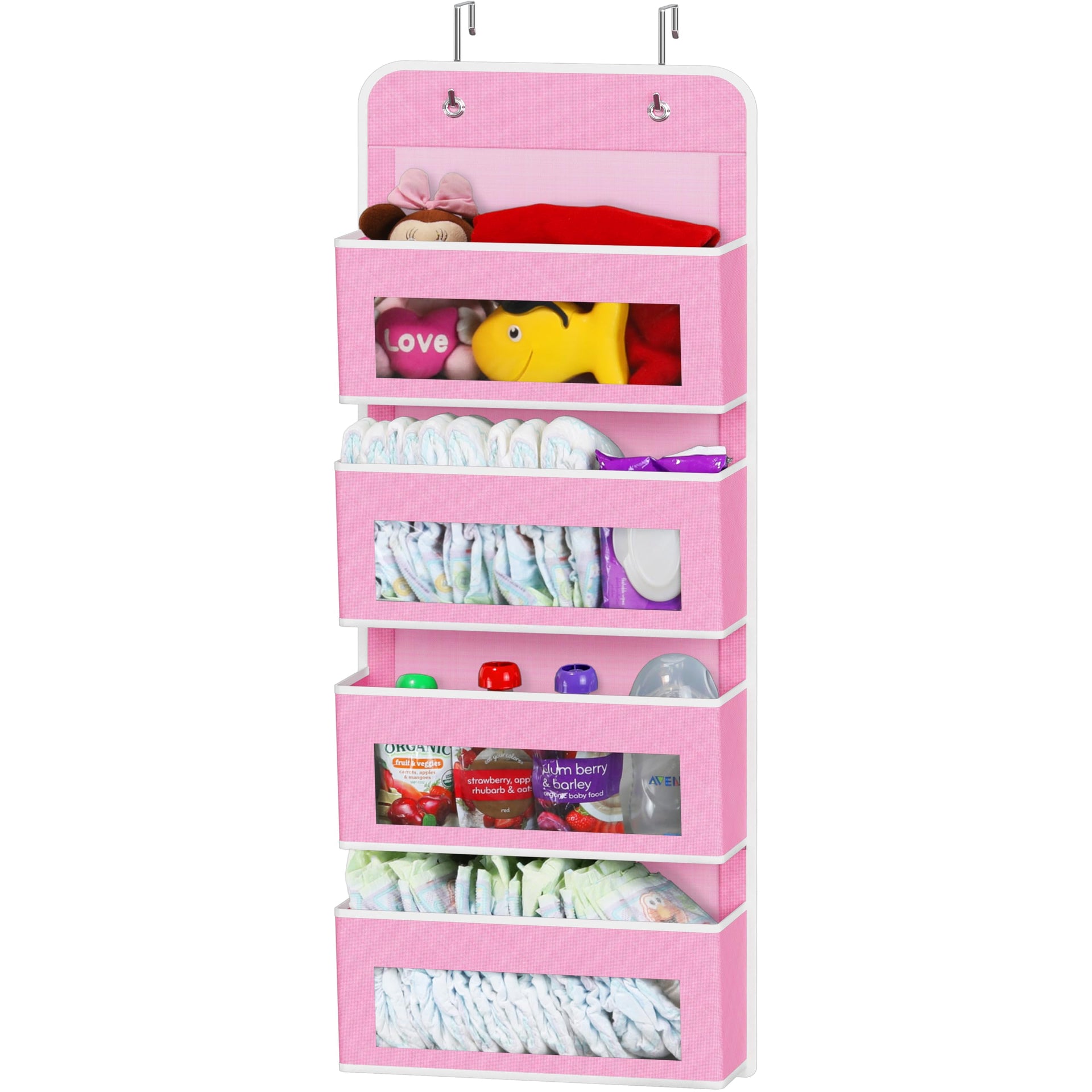 4 Clear Window Pocket Over Door Hanging Organizer