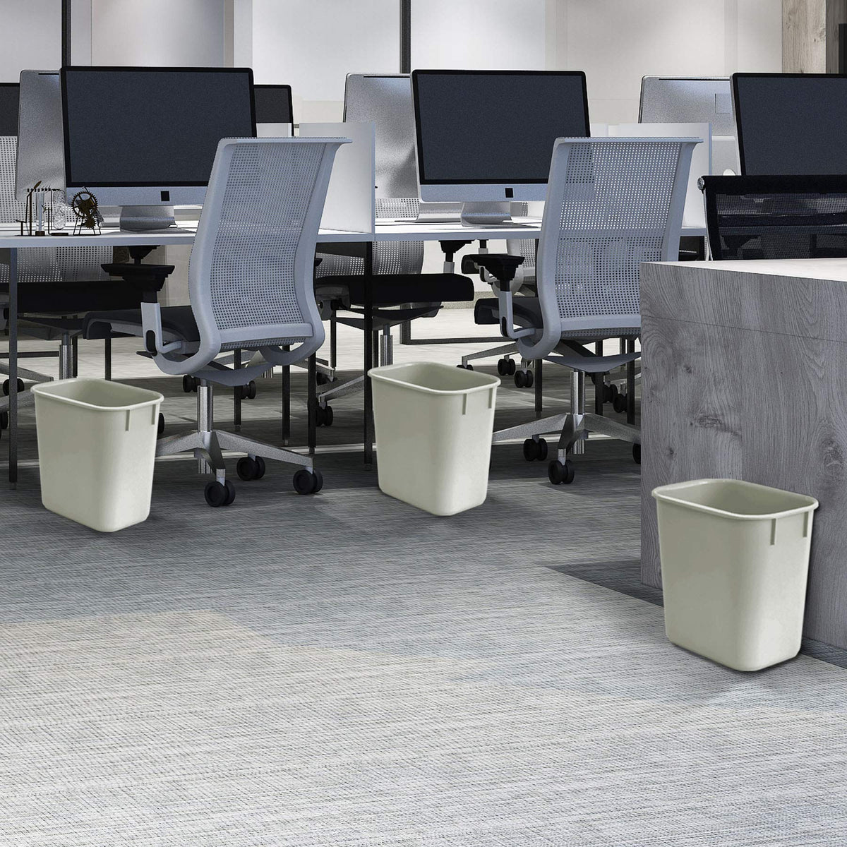 Wastebasket Deskside Bin (4 Count)