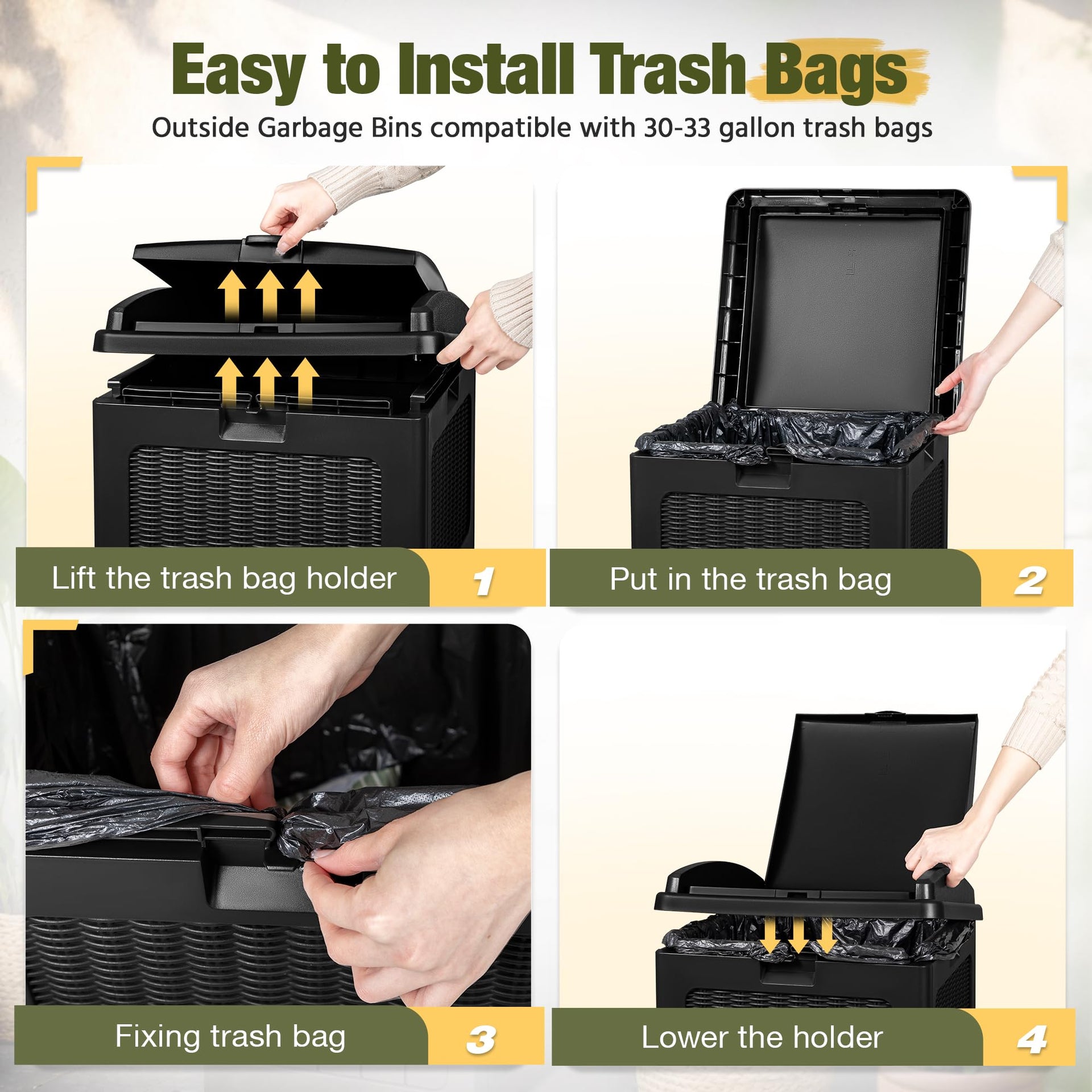 33 Gallon Outdoor Trash Can