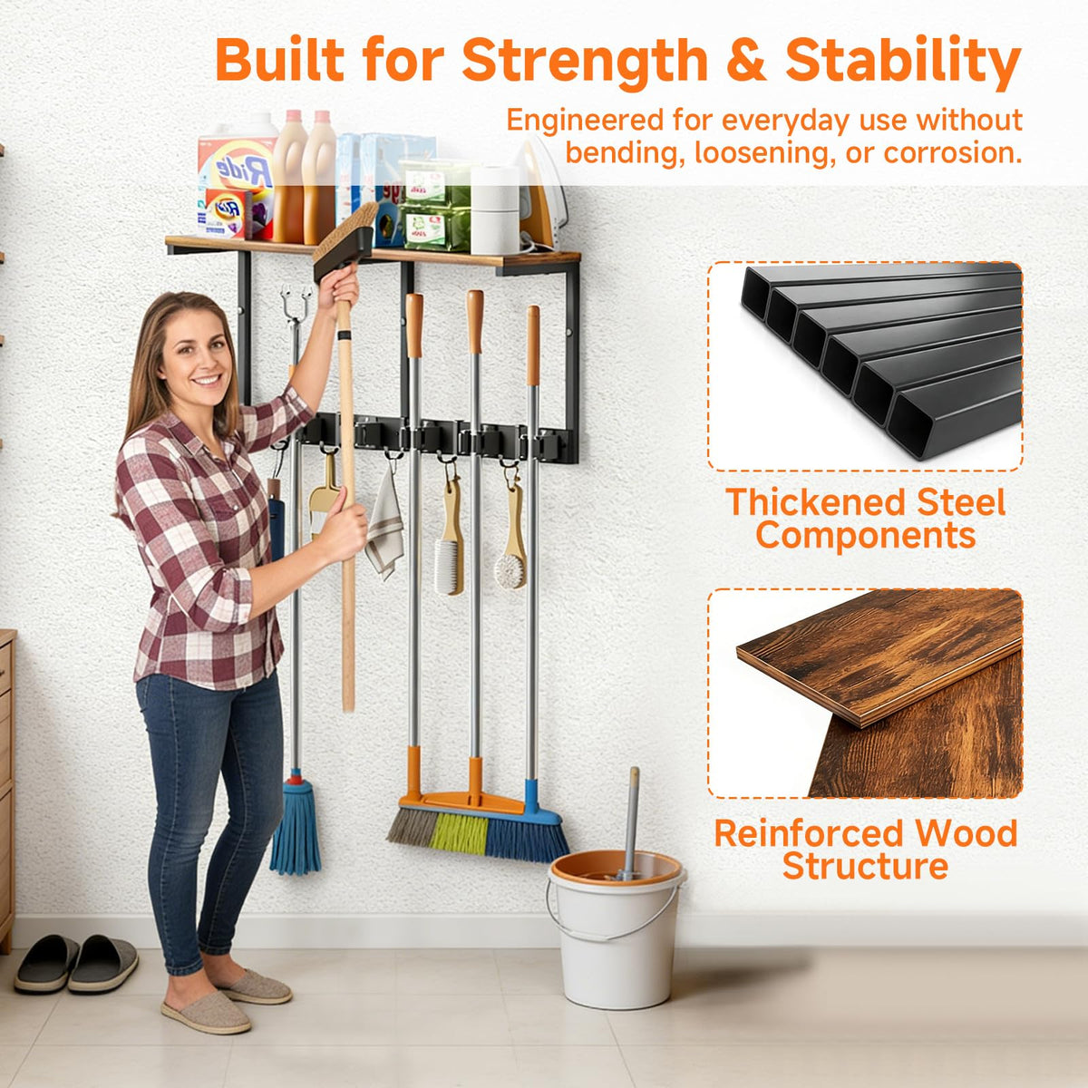 3 in 1Broom Holder Wall Mount