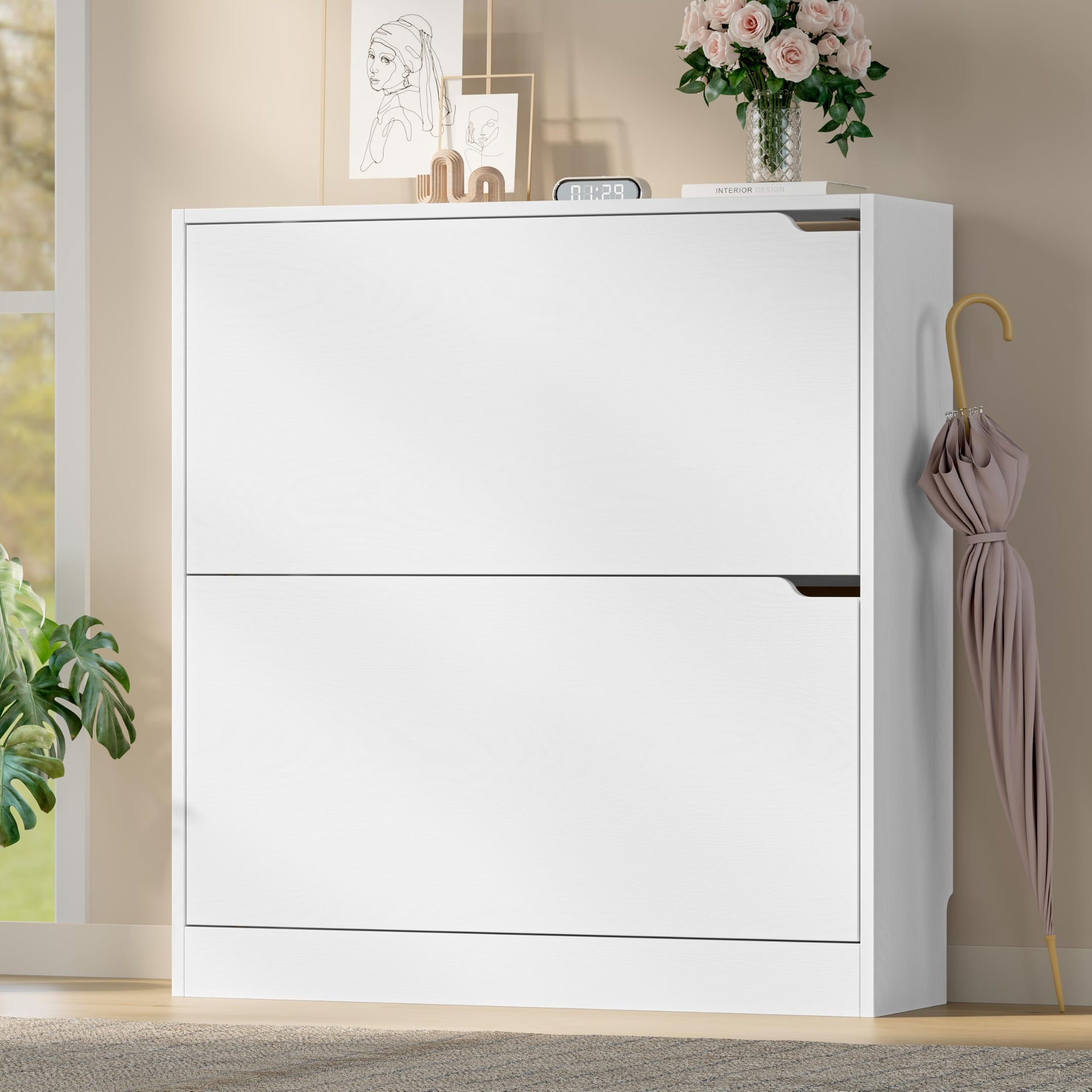 Shoe Cabinet with 2 Flip Drawers