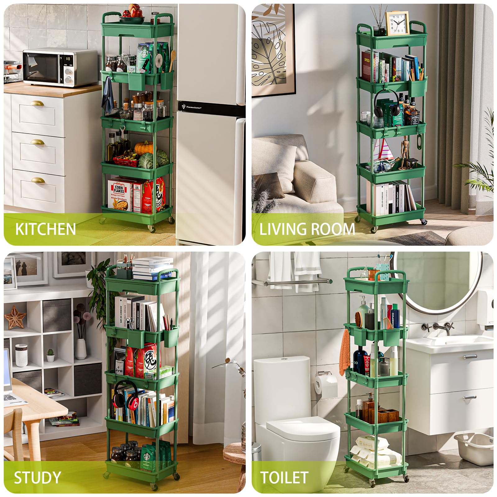 5 Tier Rolling Cart Organizer