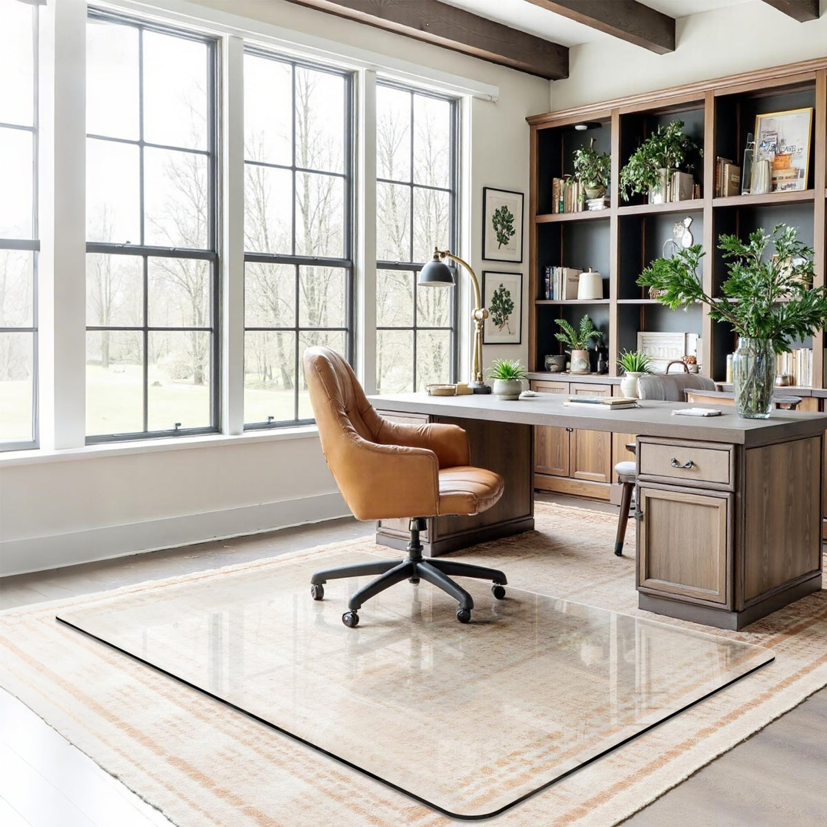 45"x60" Tempered Glass Chair Mat for Carpet & Hardwood Floors