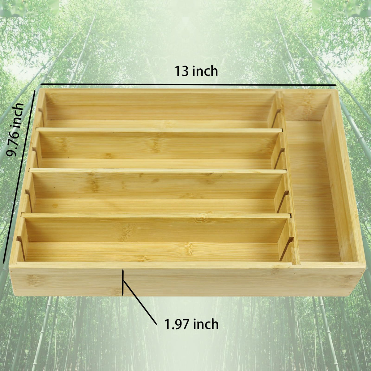 Silverware Organizer Kitchen Bamboo Drawer Organizer