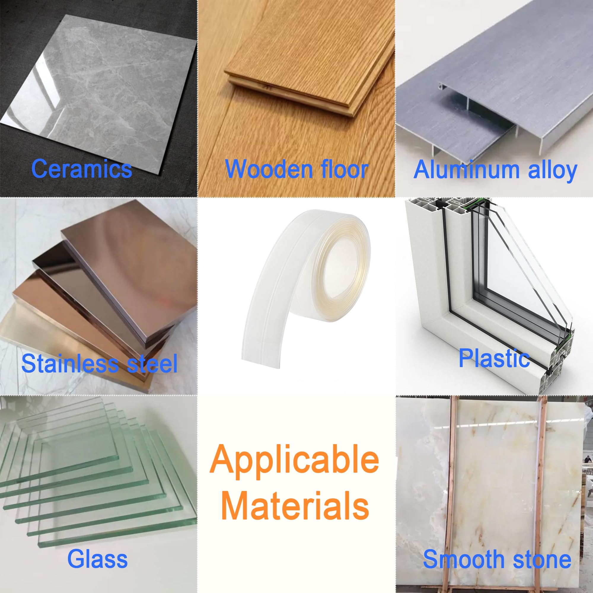 Clear 1.5"x10.5ft Self Adhesive Caulk Strip for Toilet
