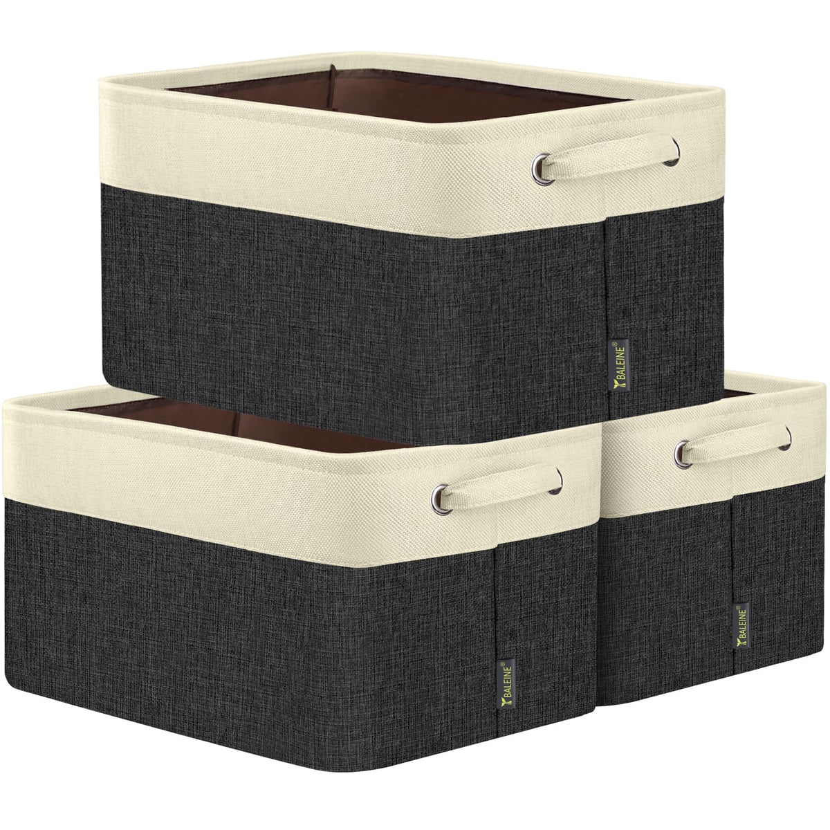 3 Pack Fabric Closet Storage Bins for Shelves (3 Count)