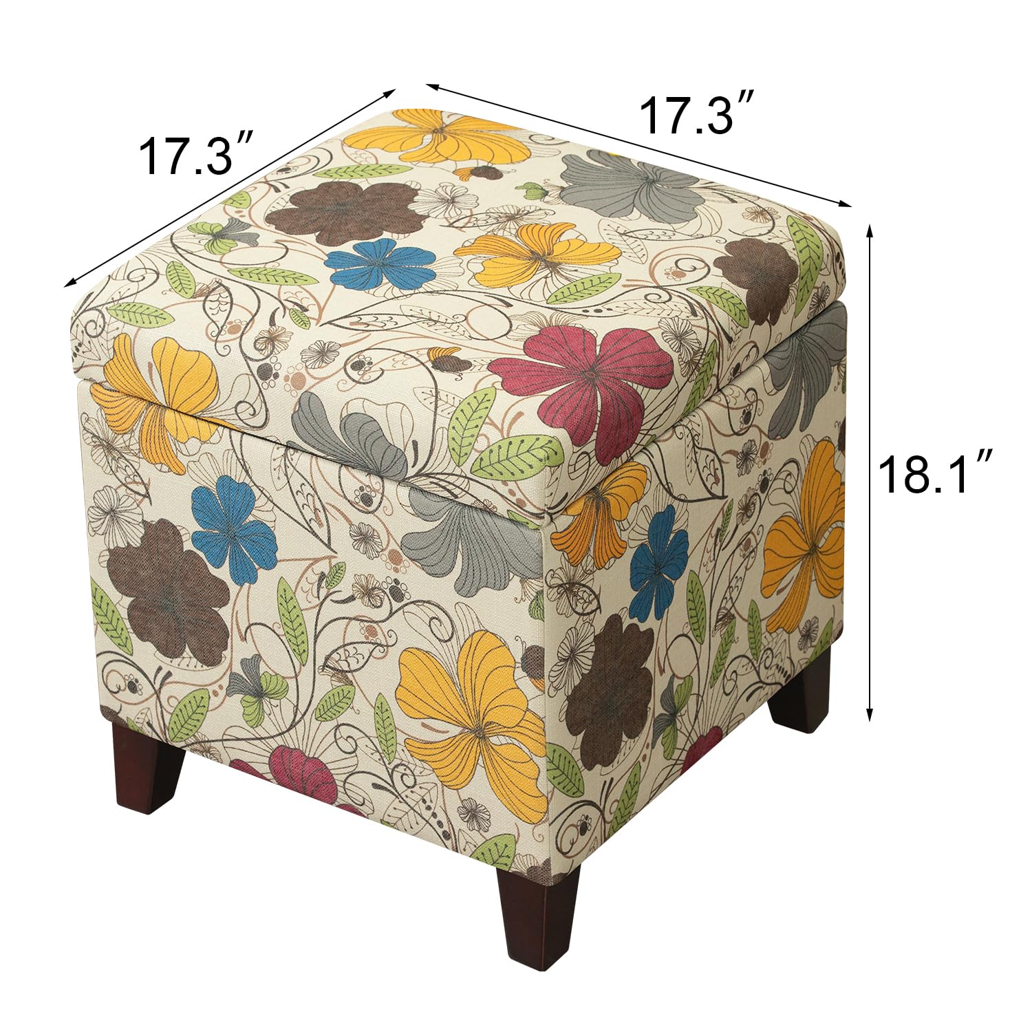 18 Inch High Cube Ottoman Storage
