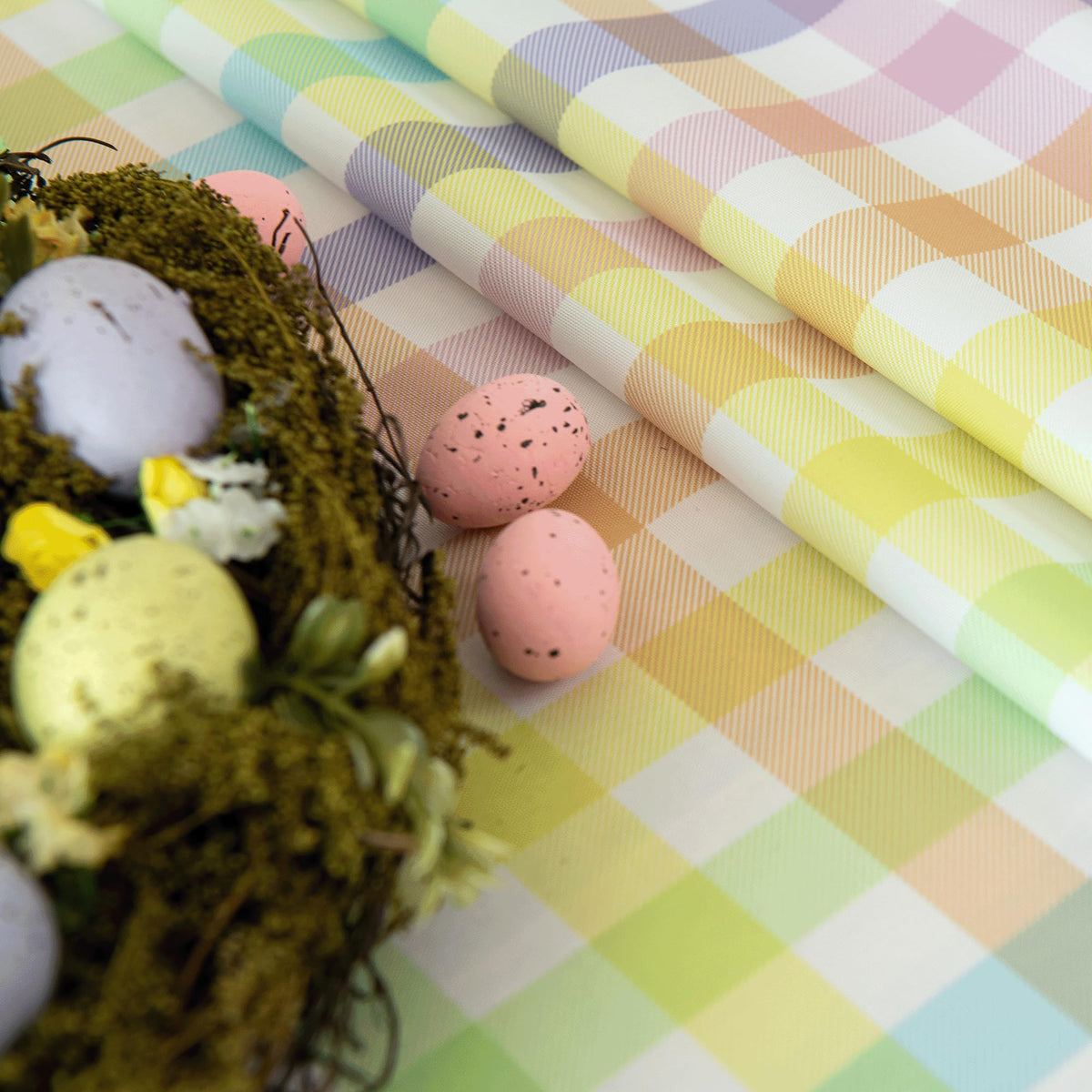 Easter Sunday Spring Plaid Tablecloth