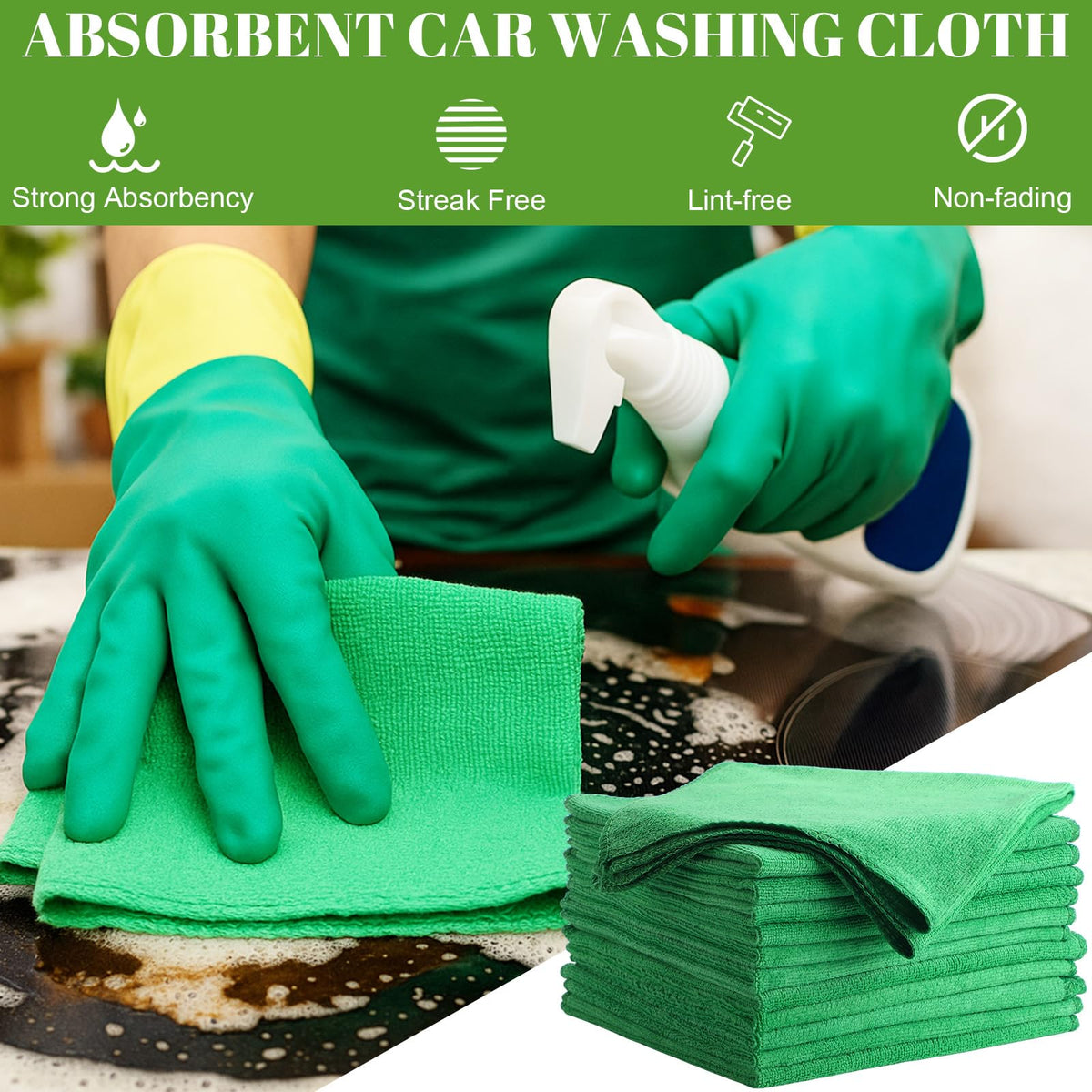 140 Pcs Microfiber Cleaning Cloths for Cars Ultra Absorbent Car Towels Drying Reusable Cleaning Supplies House Kitchen Window Microfiber Towel (140 Count)