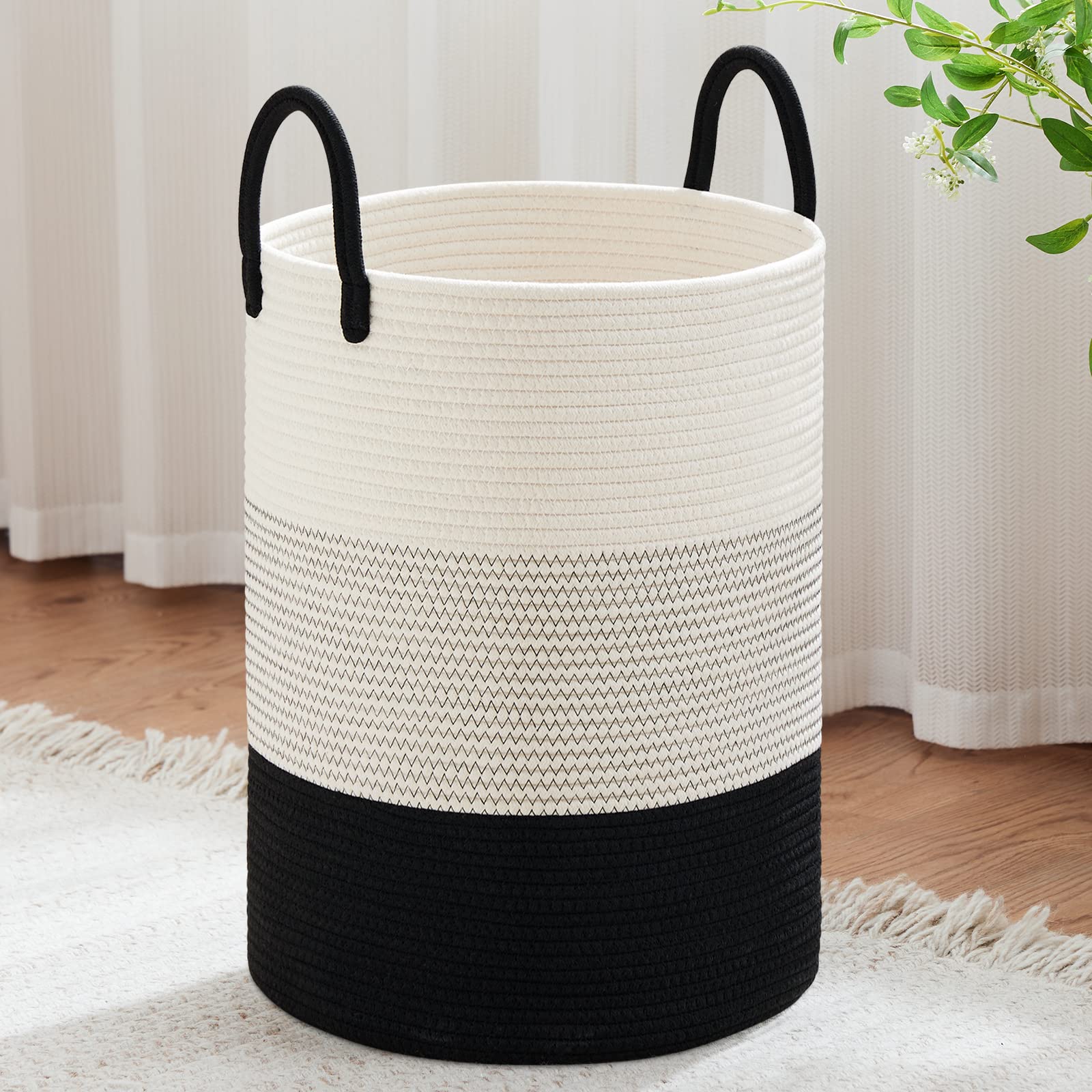 100L Extra Large Woven Laundry Basket Hamper