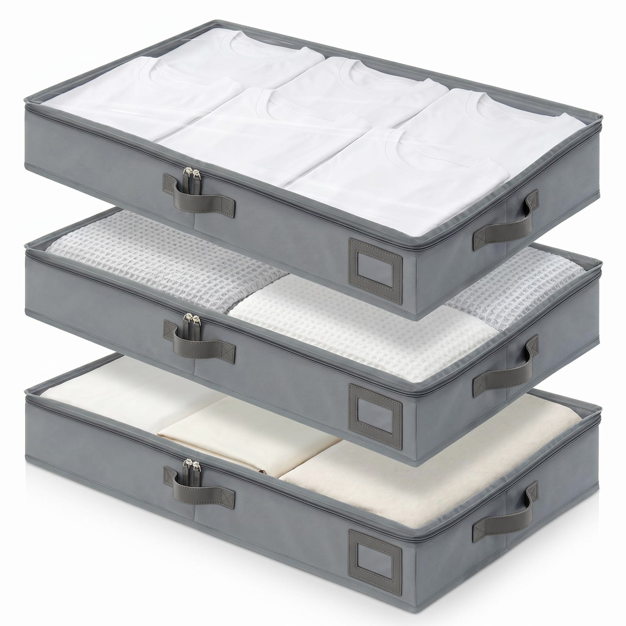 4" Low Profile Under Bed Storage Bins (3 Count)