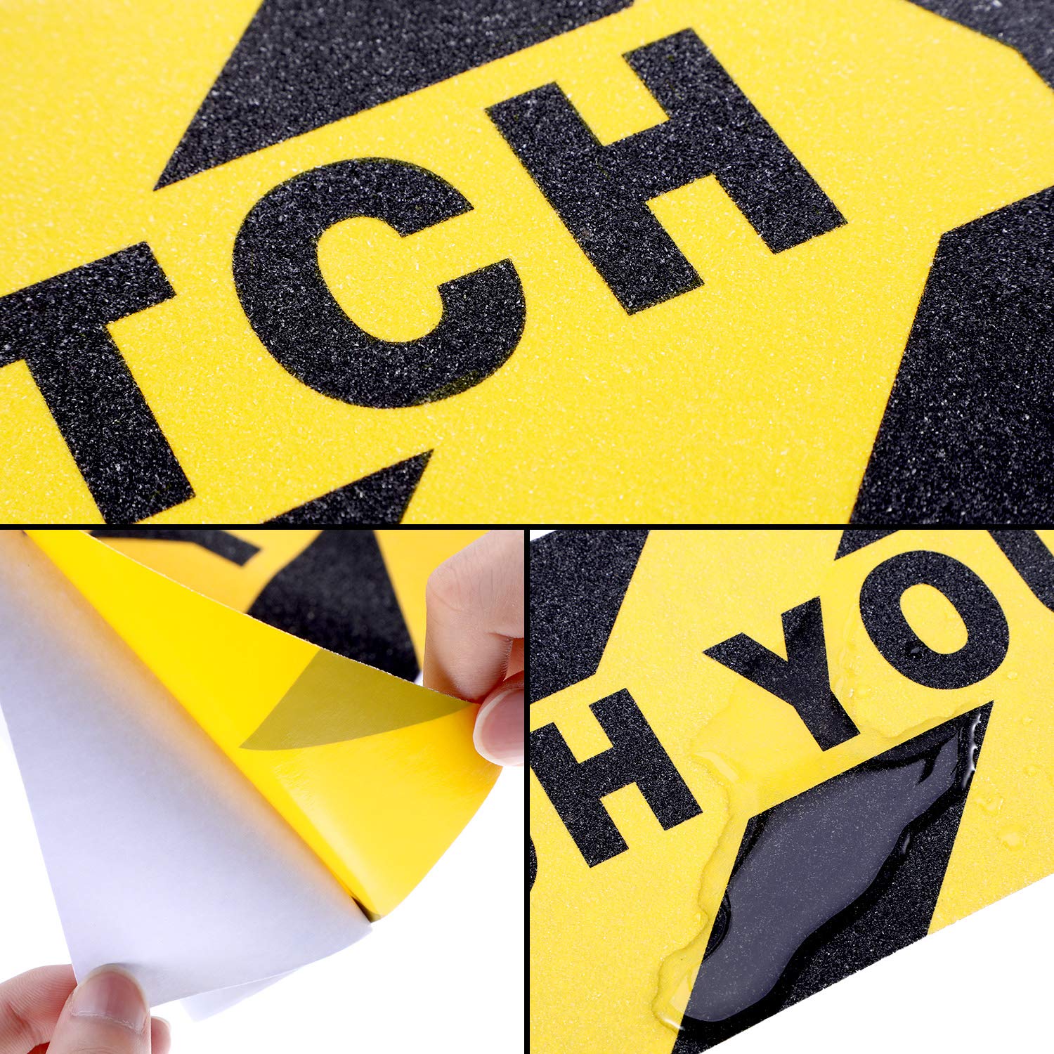 6 Pieces Watch Your Step Floor Stickers Anti Slip Abrasive Safety