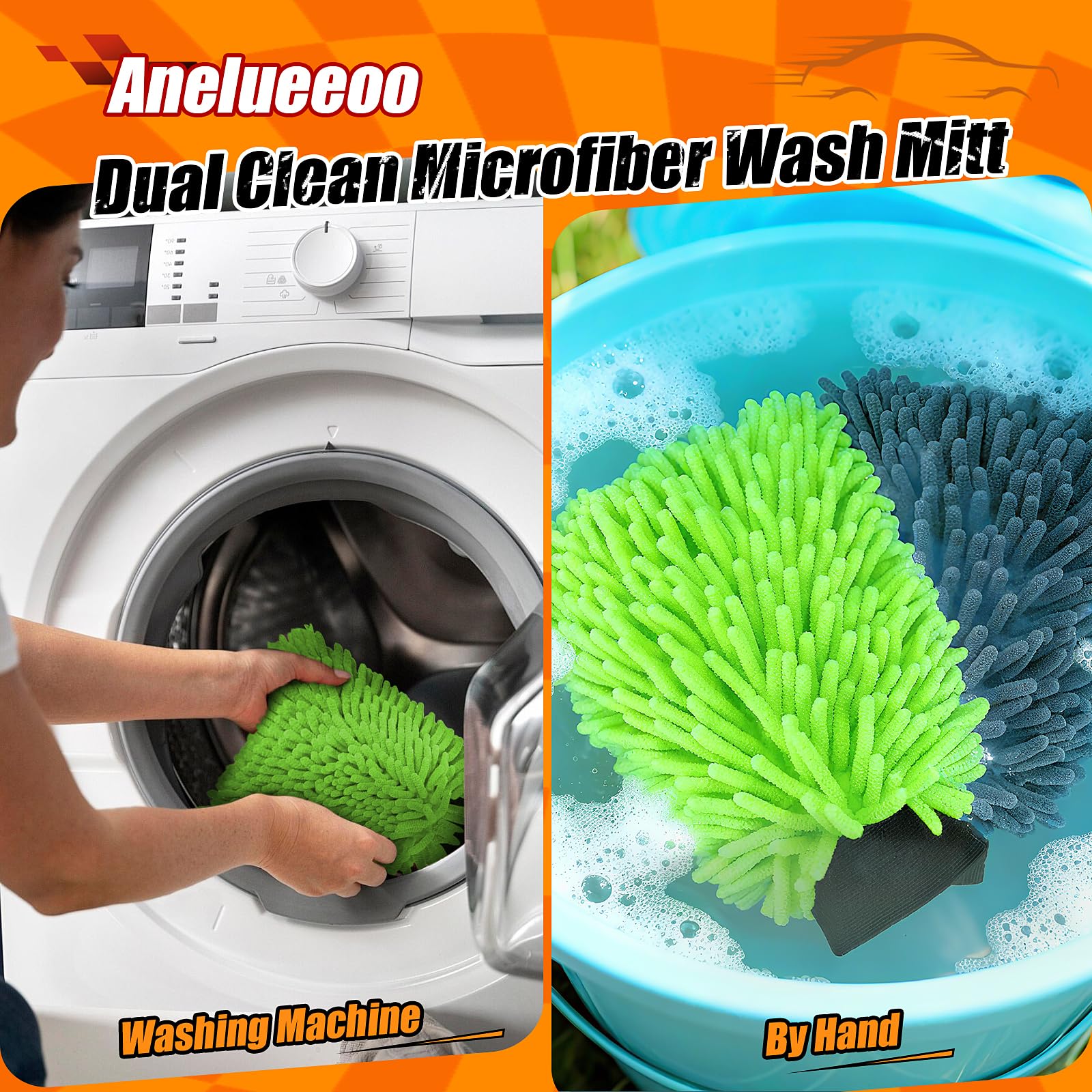 4 Pack Car Wash Mitt Microfiber (4 Count)