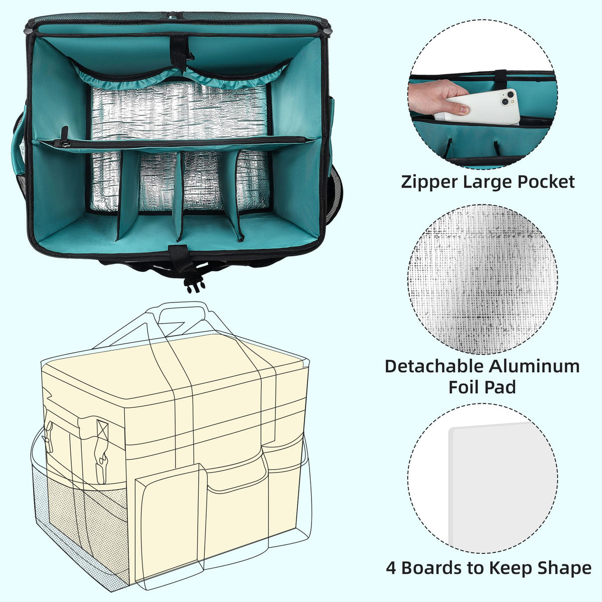 Rolling Cleaning Caddy Bag with Wheels