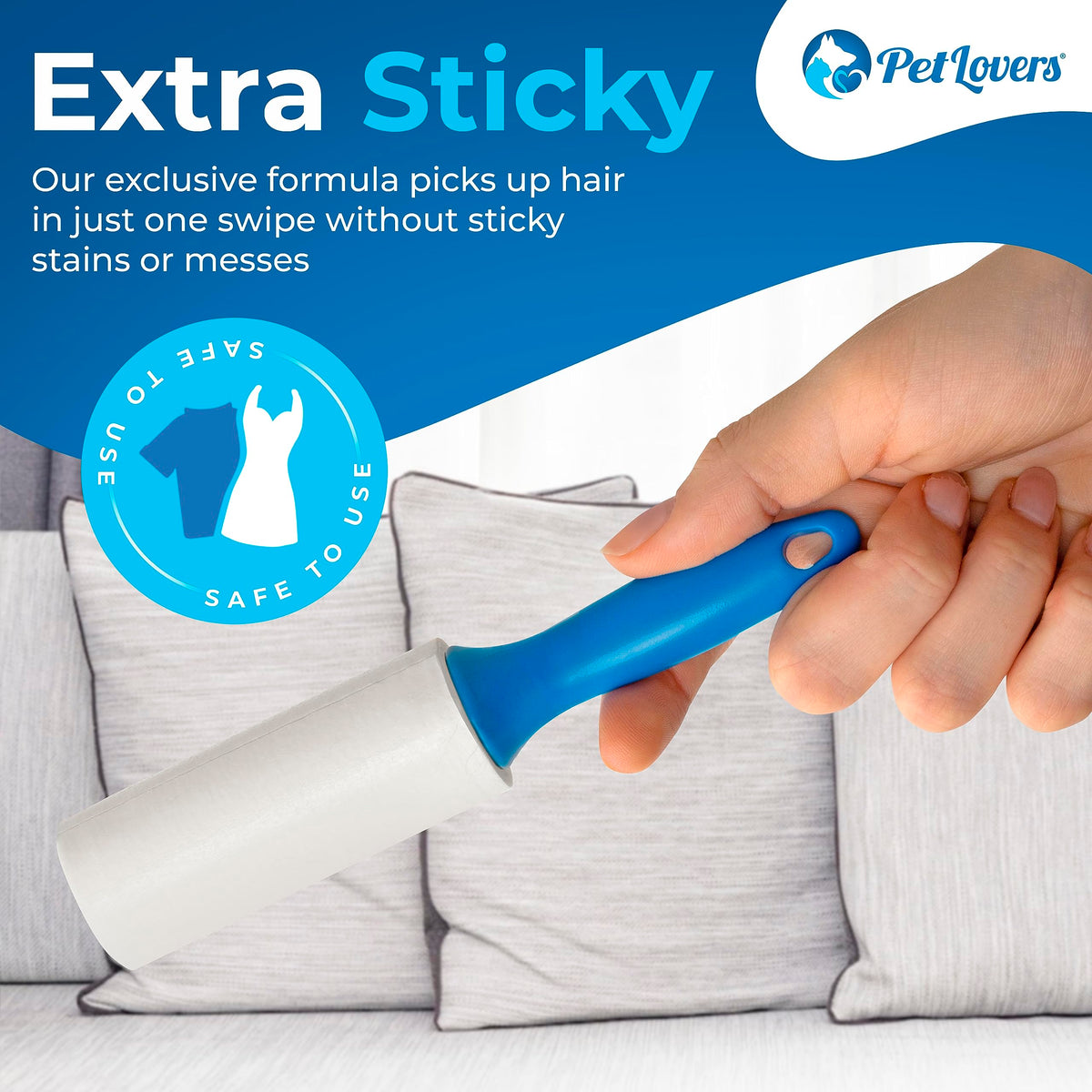 Extra Sticky Lint Roller Mega Value Set for Pet Hair Removal and Clothes (120 Count)