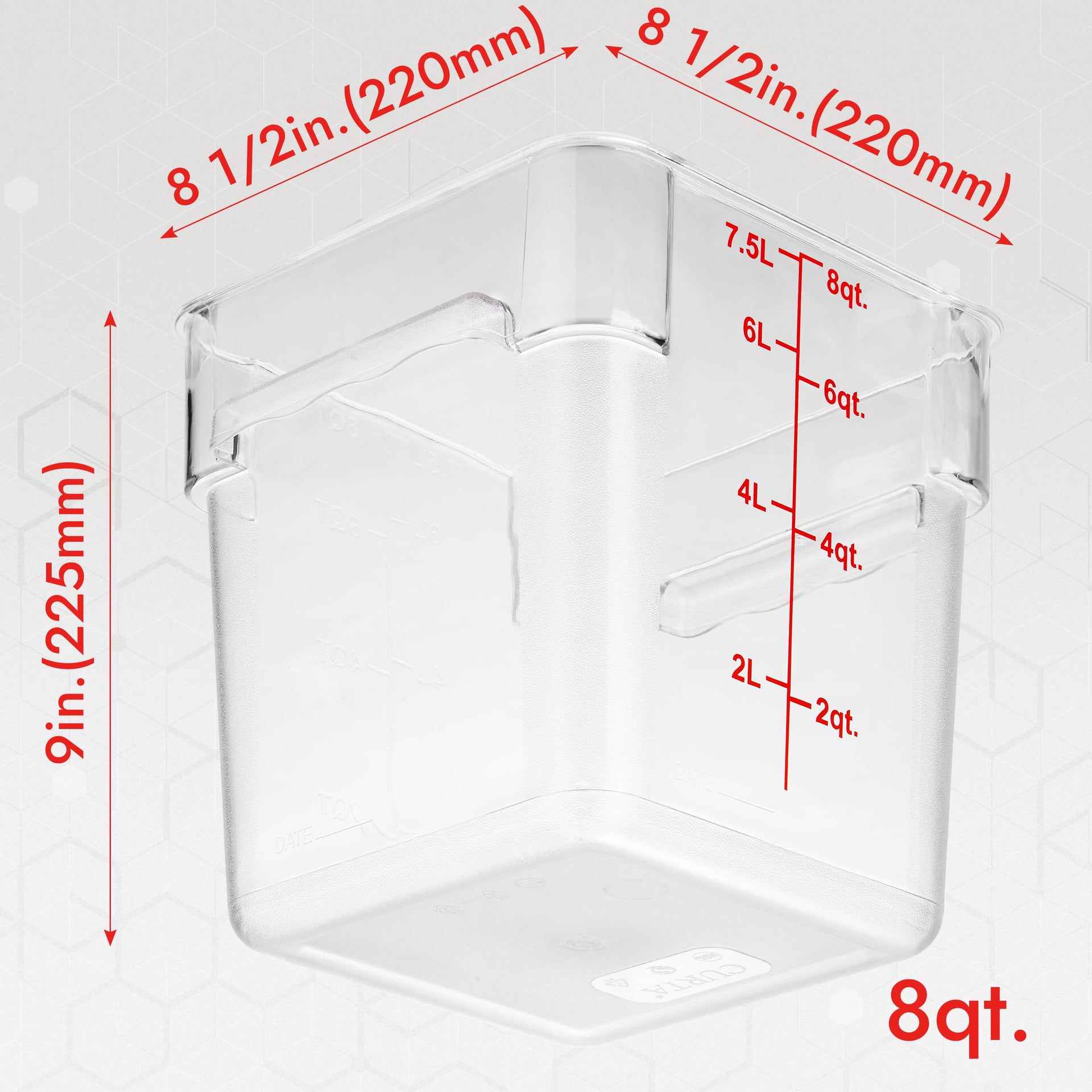 4 Pack Food Storage Container with Red Lid (4 Count)