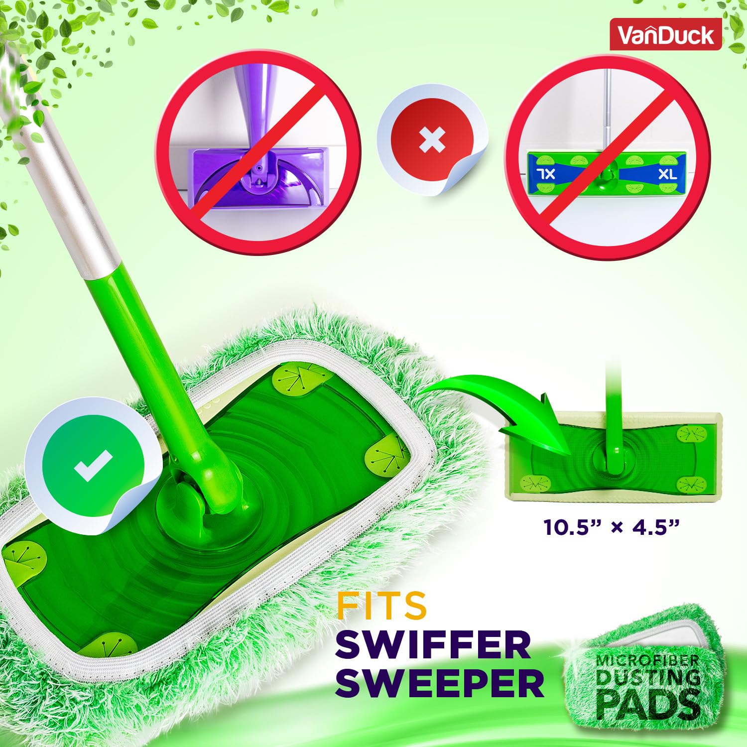Reusable Microfiber Floor Duster Refill for Swiffer Sweeper (4 Count)