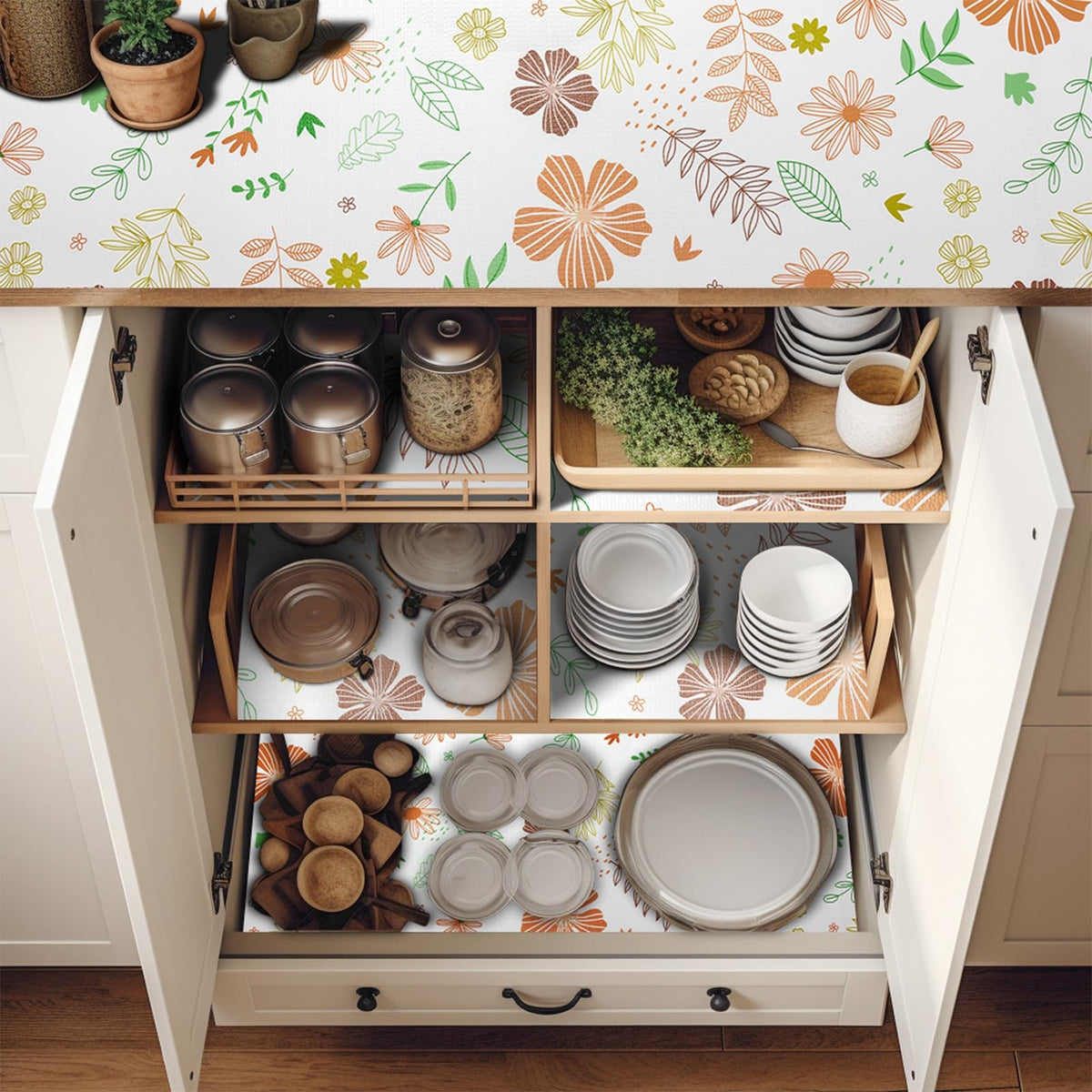 Bulk Shelf Liner 12in by 60 in Cupboard Liner Shelving Paper for Cabinets and Drawers Pantry Shelf Liners for Kitchen Cabinets Non (720 sq in)