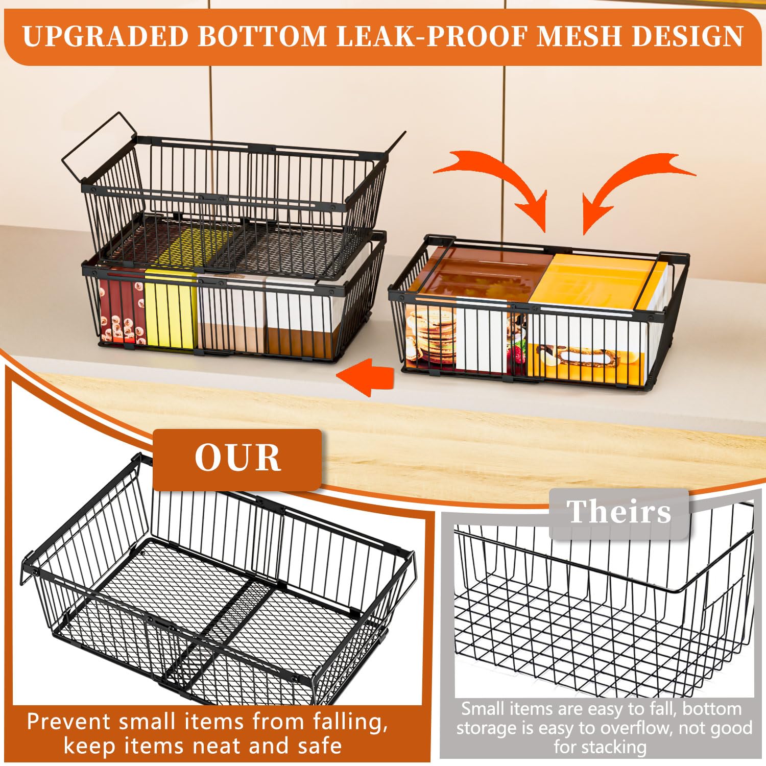 Large Freezer Organizer Bins for 10 to 20 Cu.Ft
