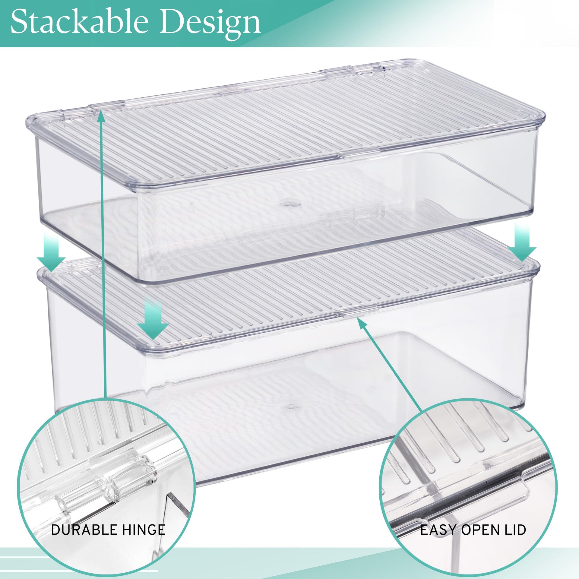 Sturdy Plastic Storage Bins with Lid (2 Count)