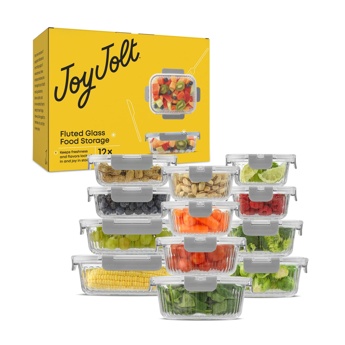 24pc Borosilicate Glass Storage Containers with Lids (24 Count)