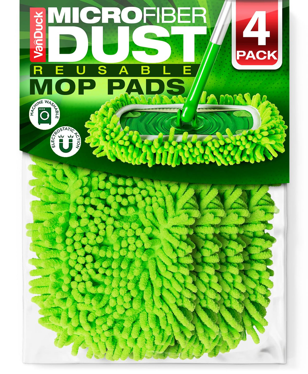 Reusable Microfiber Dust Mop Refill for Swiffer Sweeper (4 Count)