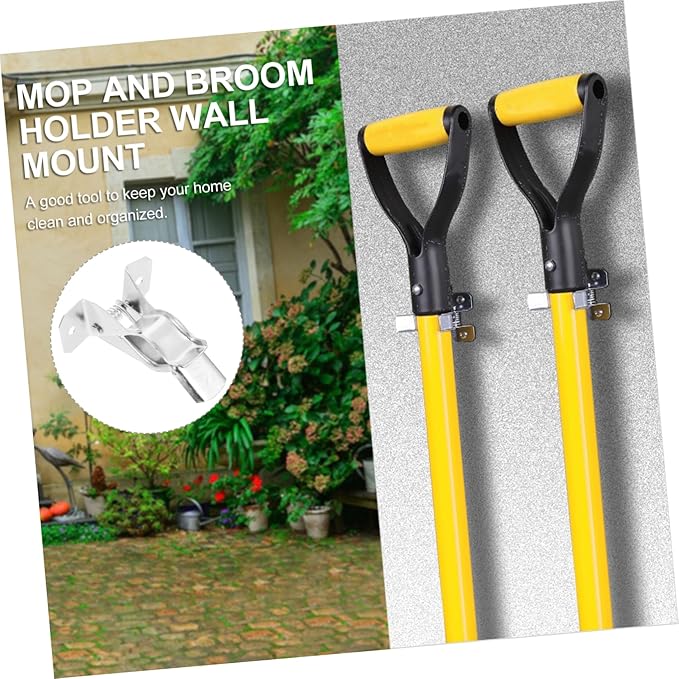 10pcs Modern Design Broom Mop Holder Wall Mounted Iron Broom Gripper for Heavy Duty Cleaning Supplies Organization
