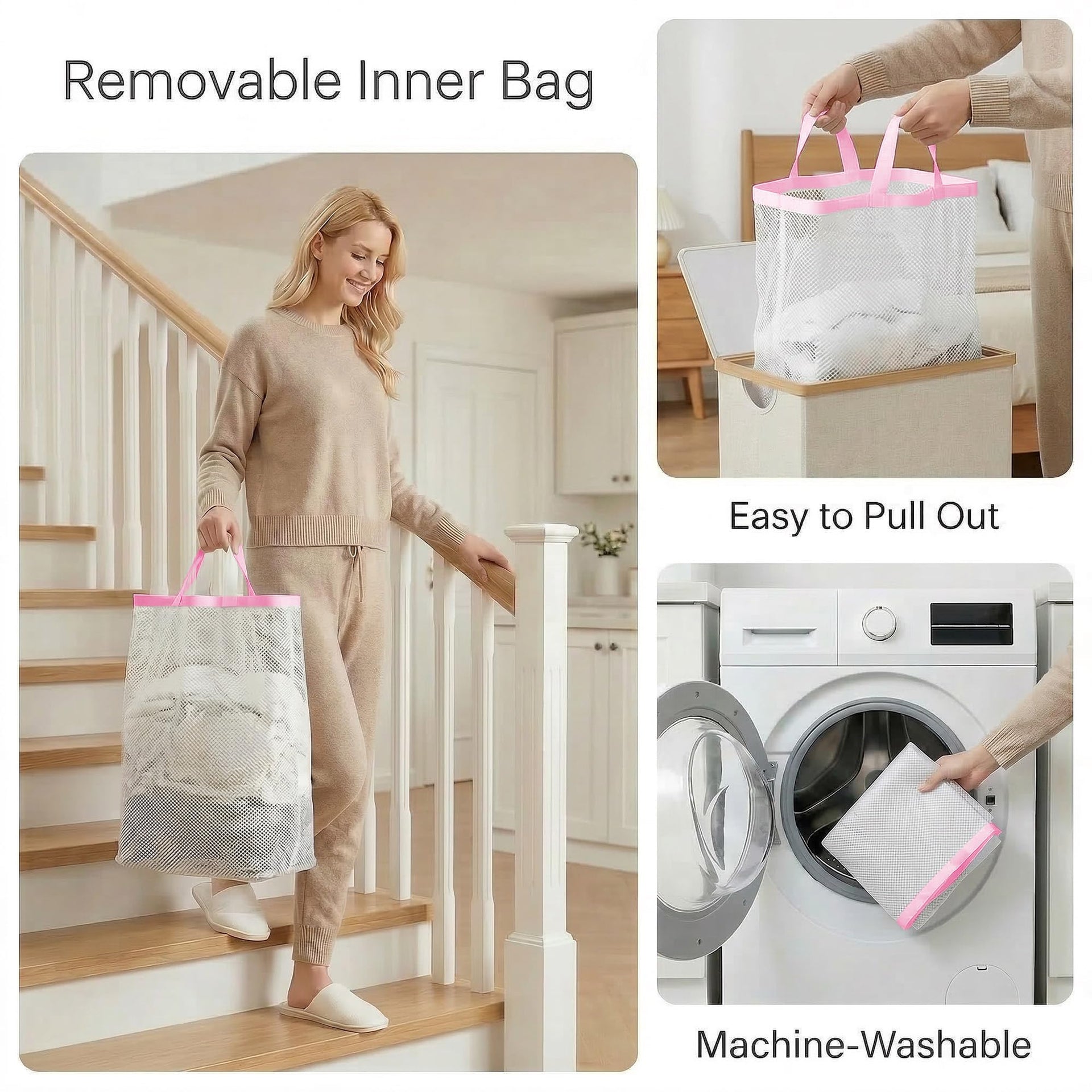 Slim Laundry Basket with Lid