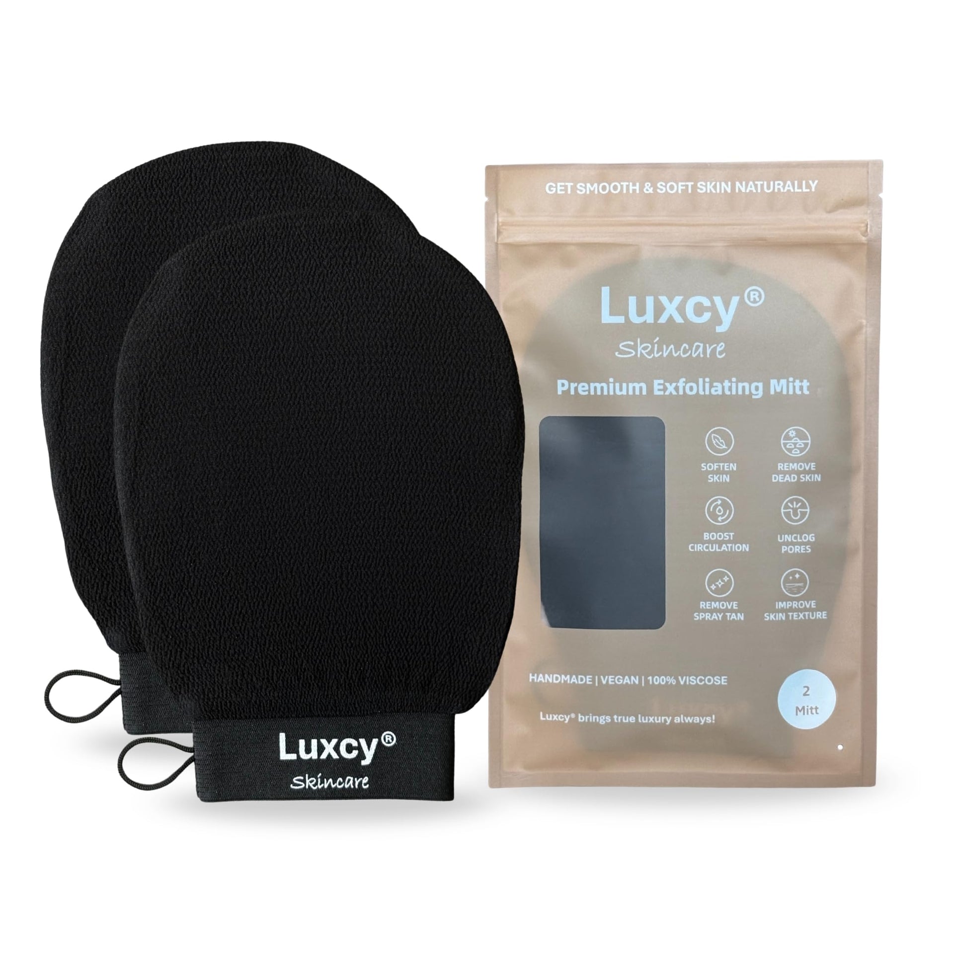 Premium Korean Exfoliating Mitt & Body Scrubber Glove (2 Count)