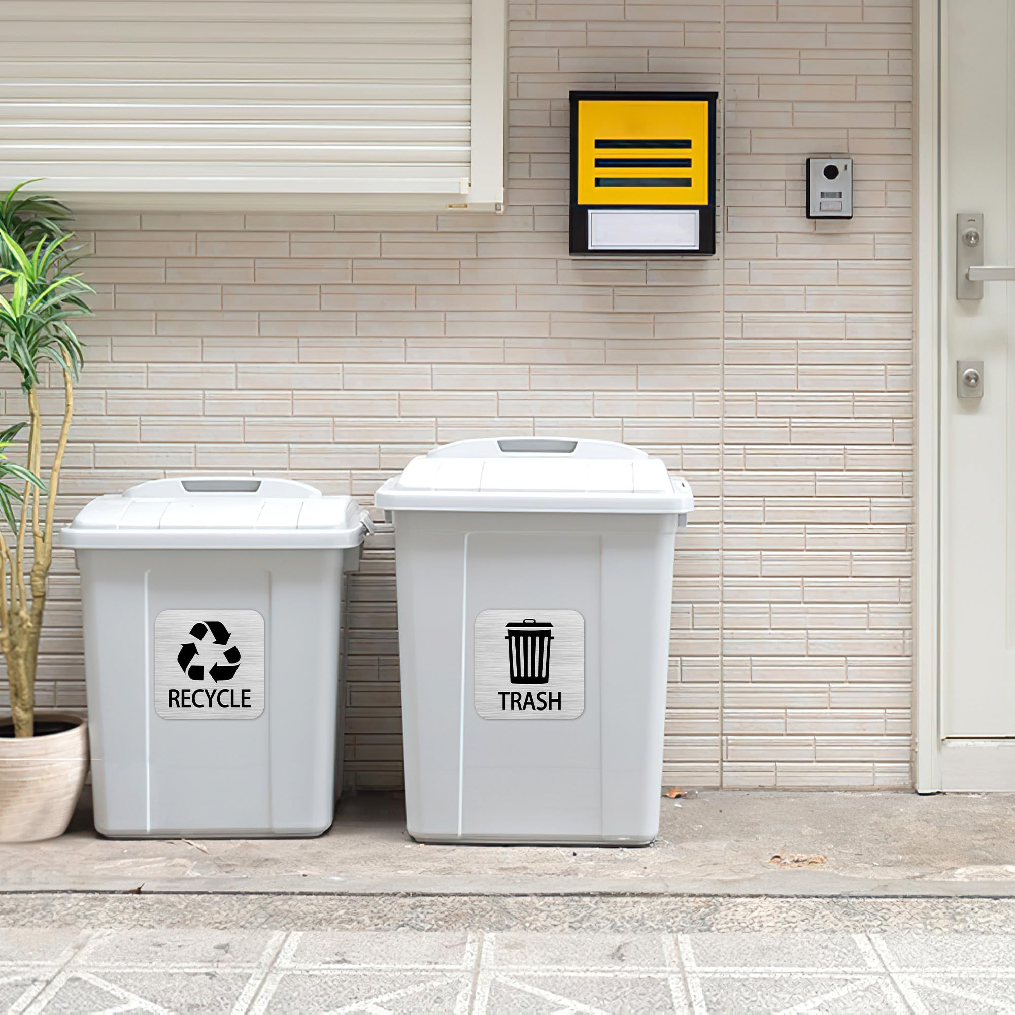 Recycle and Trash Magnets Sticker for Recycling Bins and Kitchen Cans